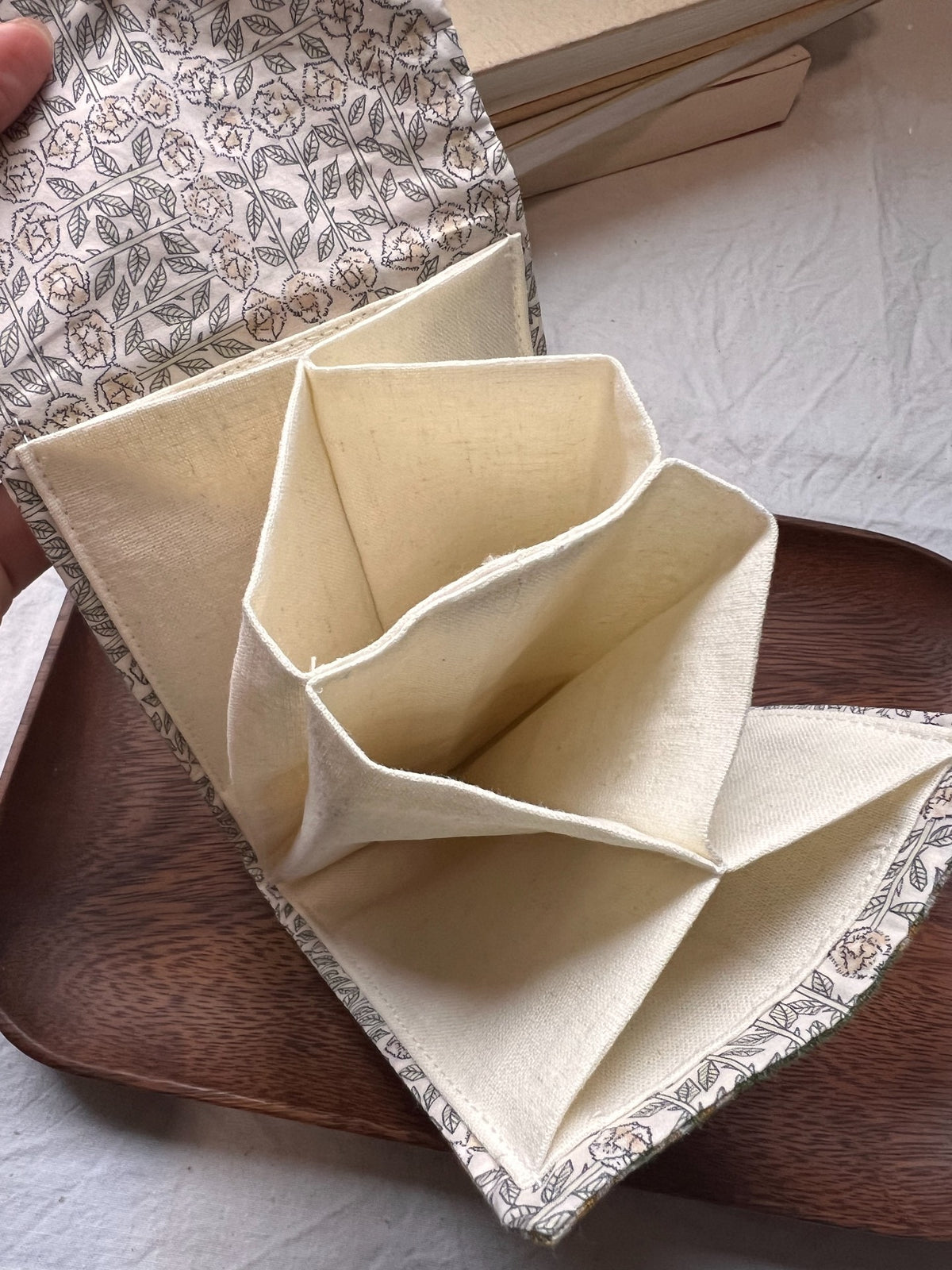 Handmade Jewelry Storage Pouch with Four Compartments