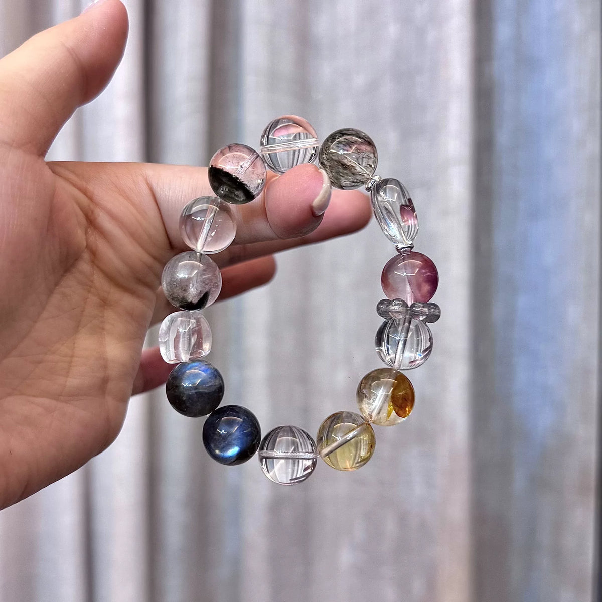 Mixed Crystal Beaded Bracelet 13 mm