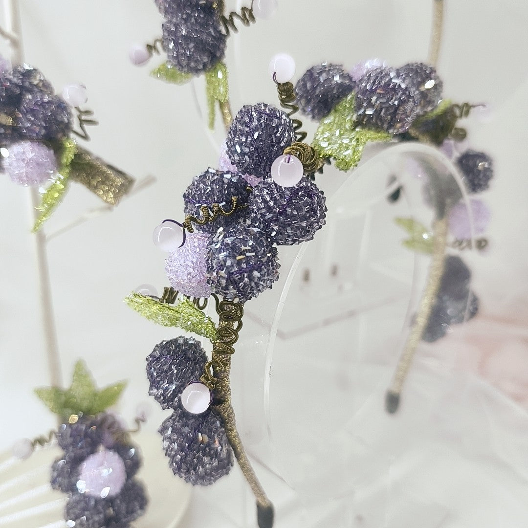 Grape Cluster Crystal Hair Accessories Set