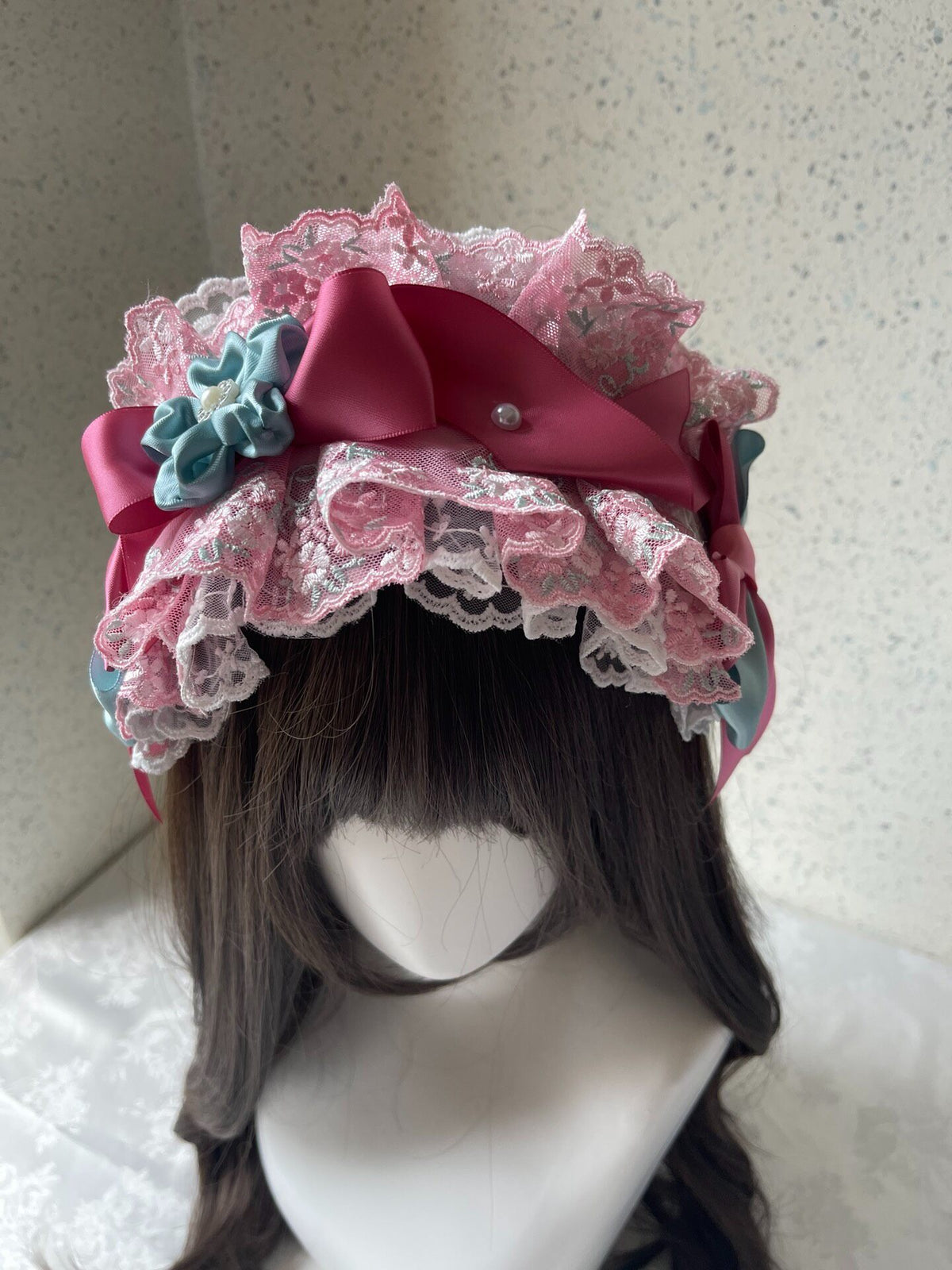 Lolita Pink Mint Green Satin Headband