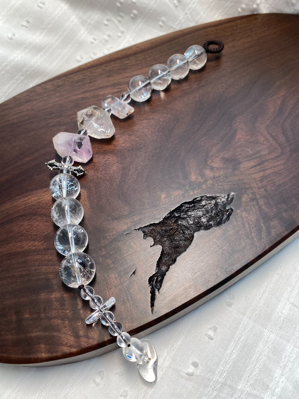 Clear Quartz Amethyst Crystal Bracelet