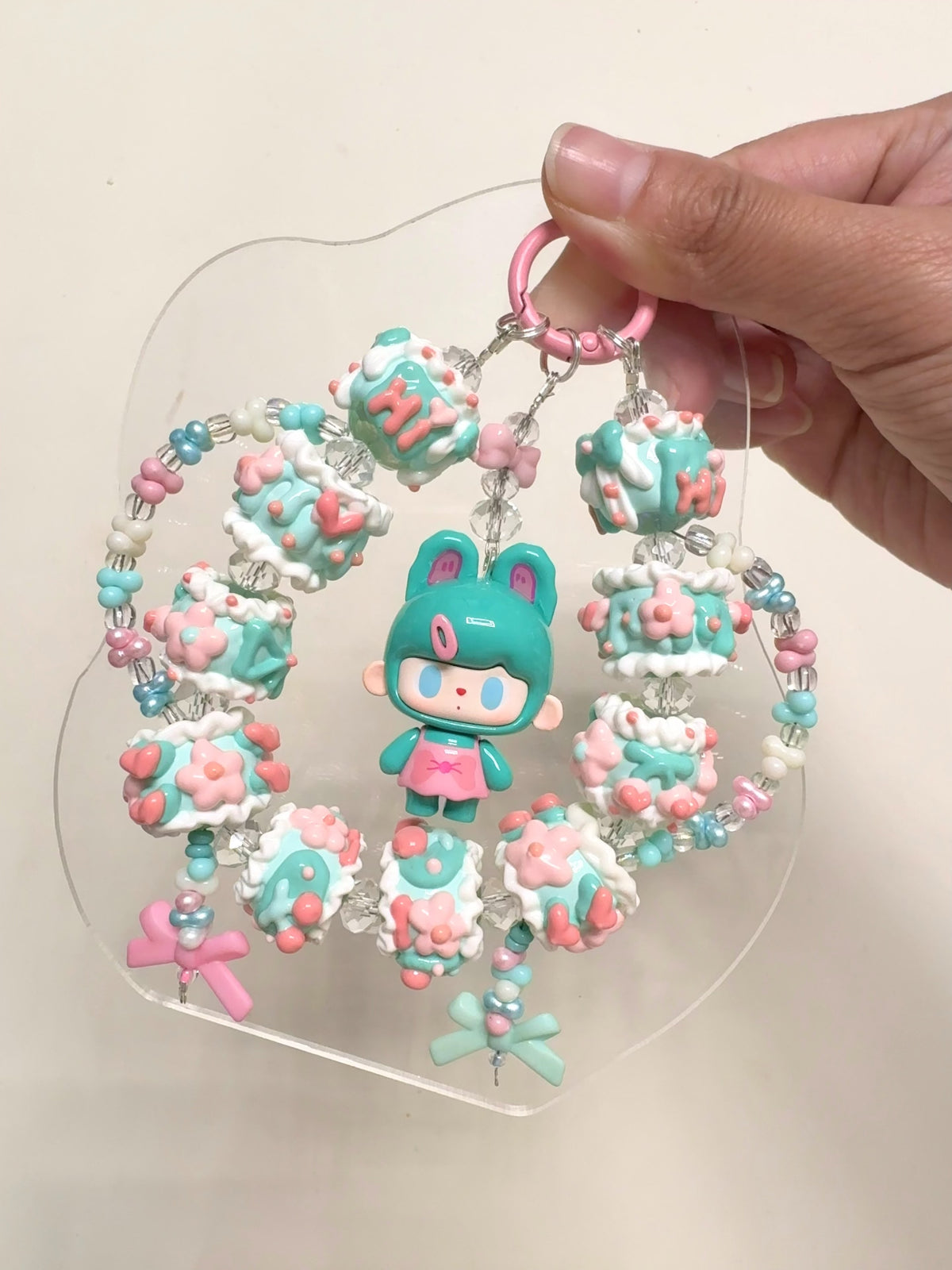 Rabbit Bear Summer Series Beaded Phone Charm