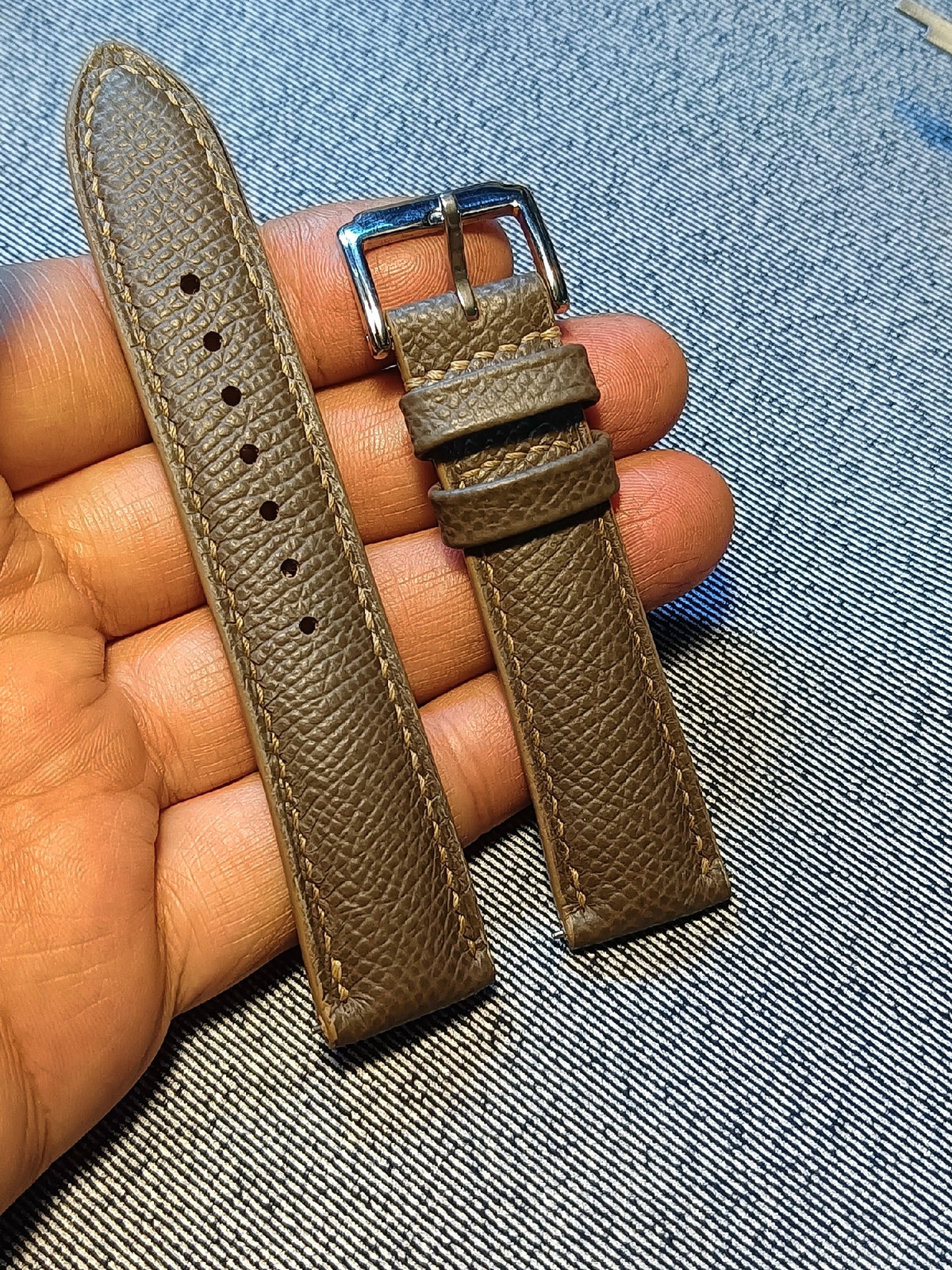 Handmade Epsom Leather Watch Strap 20mm