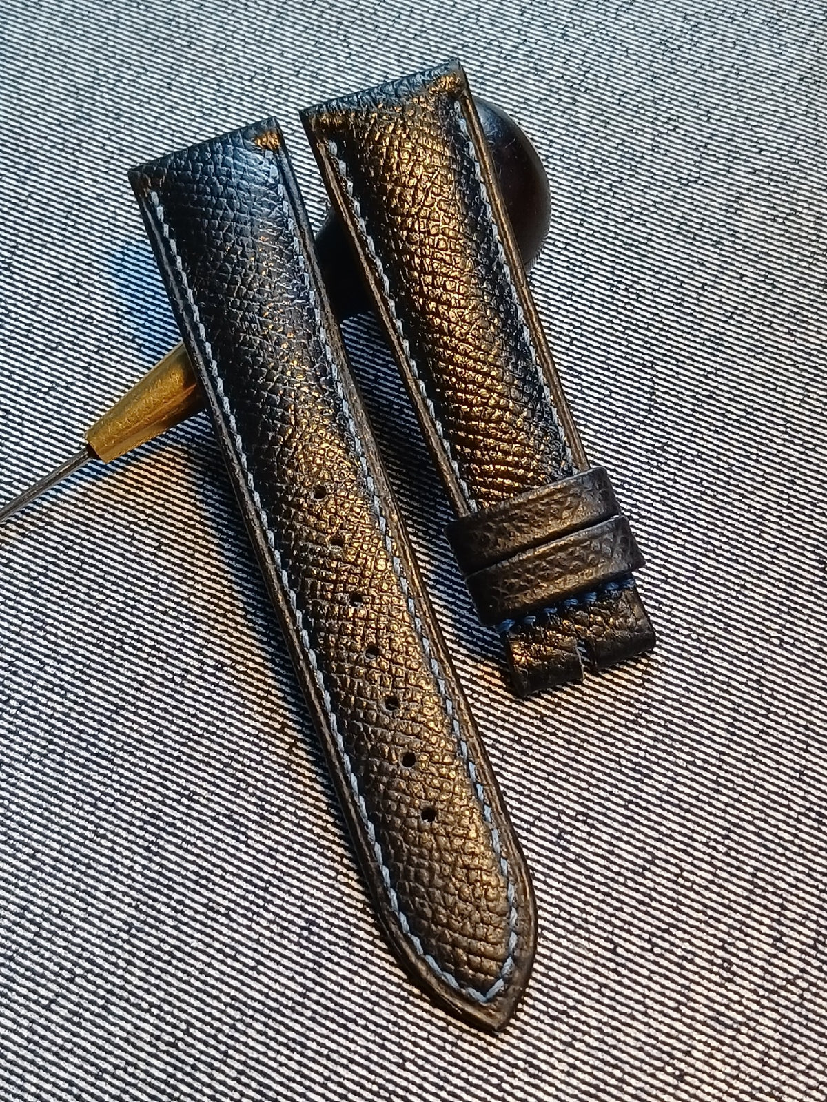 Black Epsom Leather Watch Strap