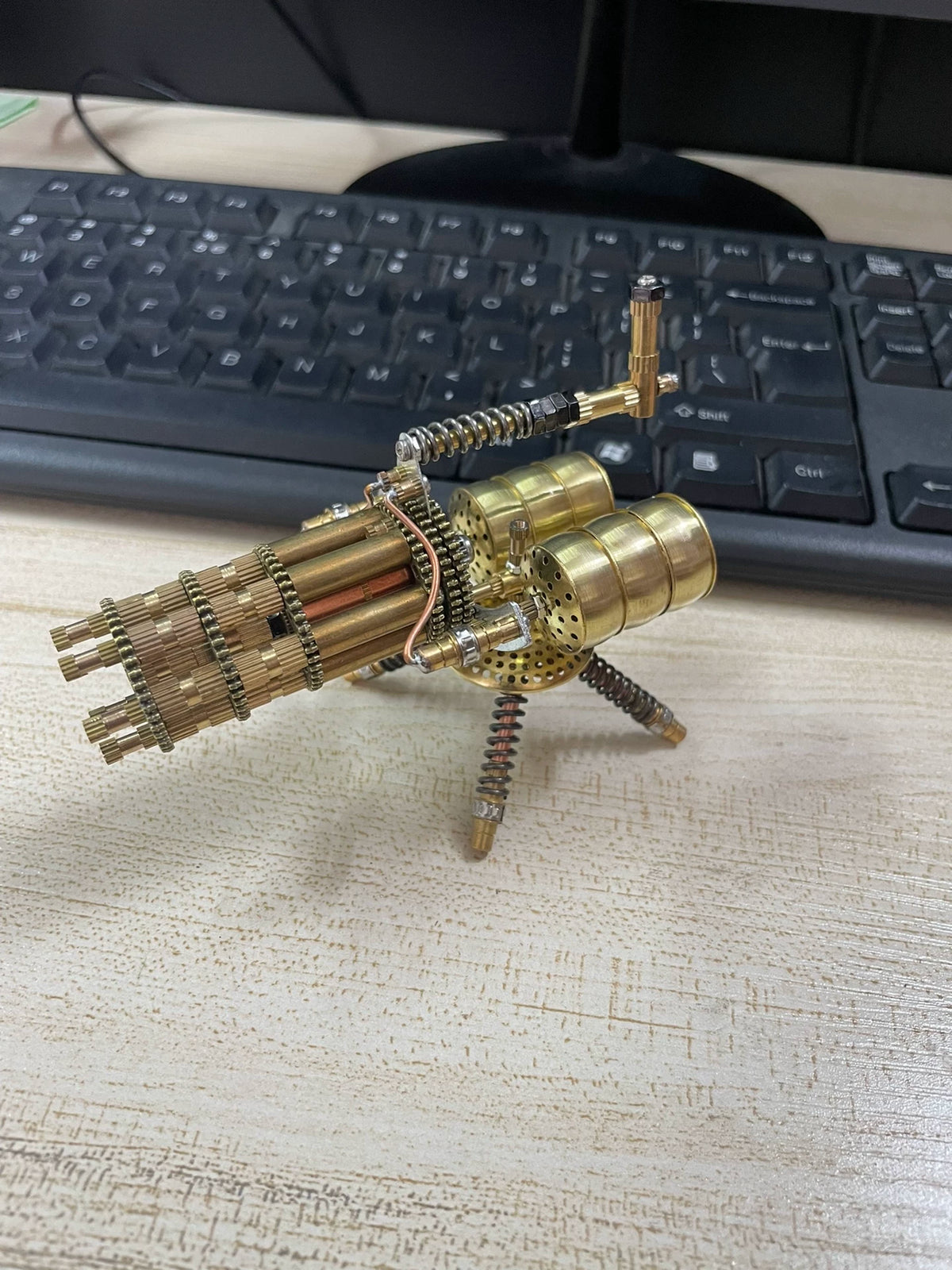 Steampunk Brass Rotary Barrel Metal Model