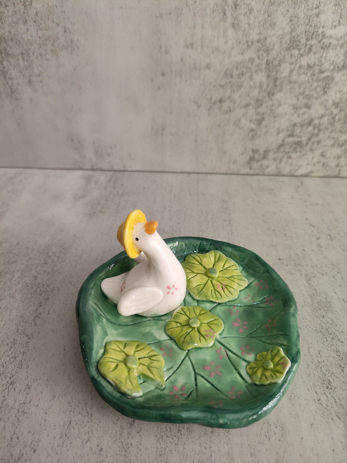 Ceramic Duck Lily Pad Decorative Dish