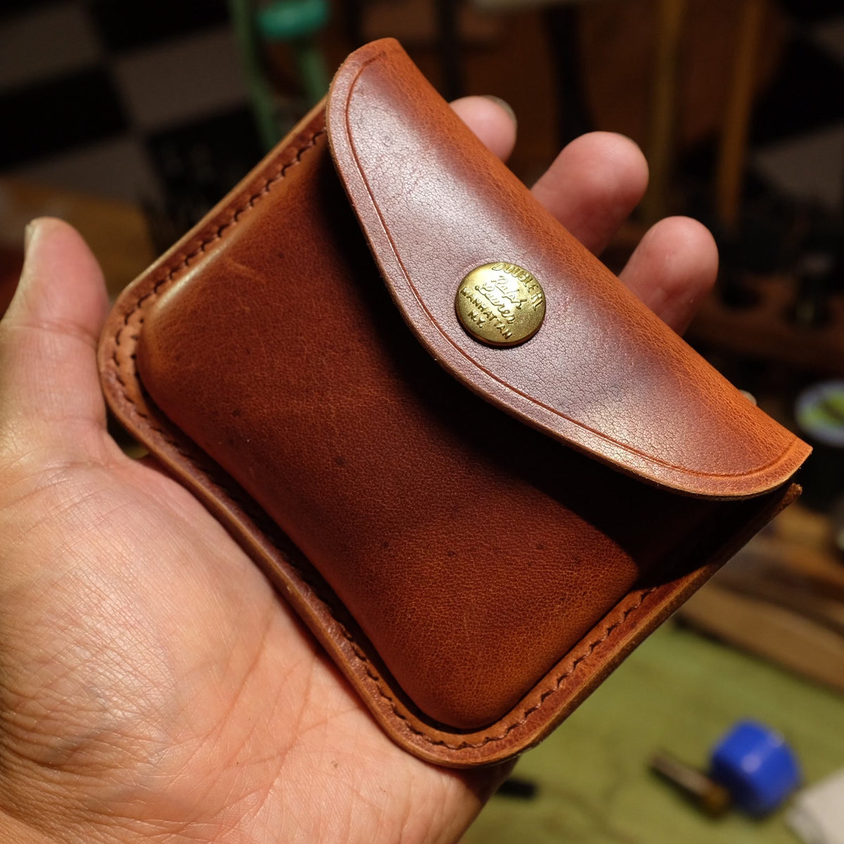Leather Pouch with Brass Snap