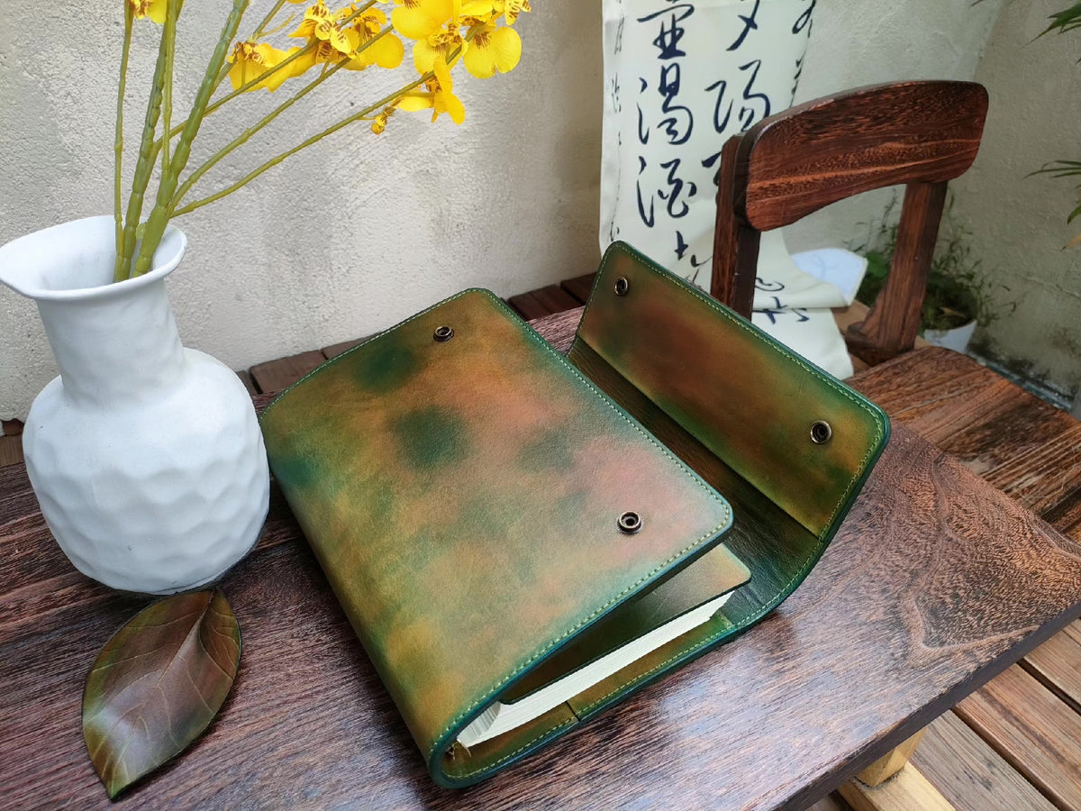 Vegetable Tanned Leather Tri Fold Refillable Sketchbook