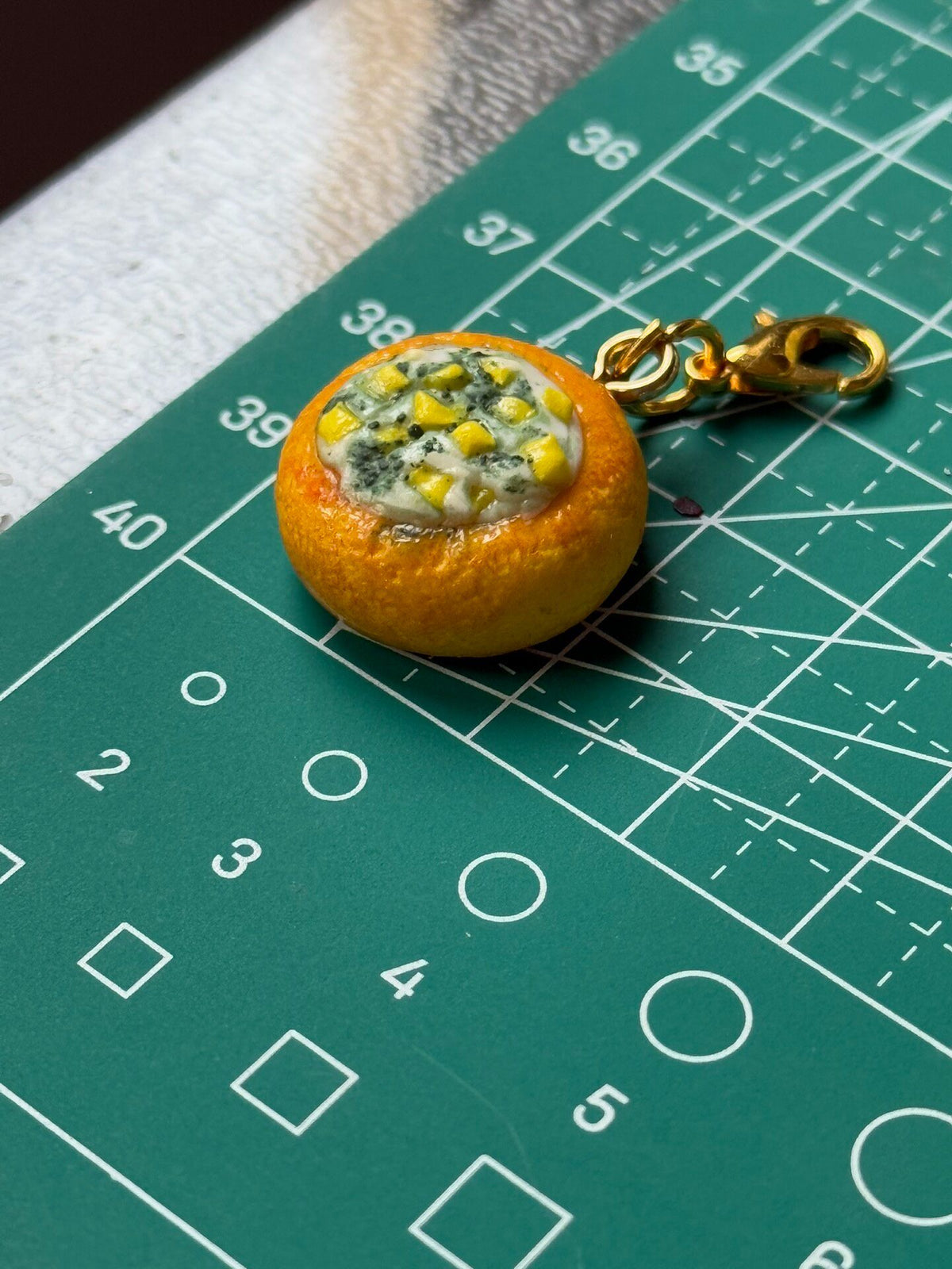 Miniature Orange Bowl Charm Handmade Clay