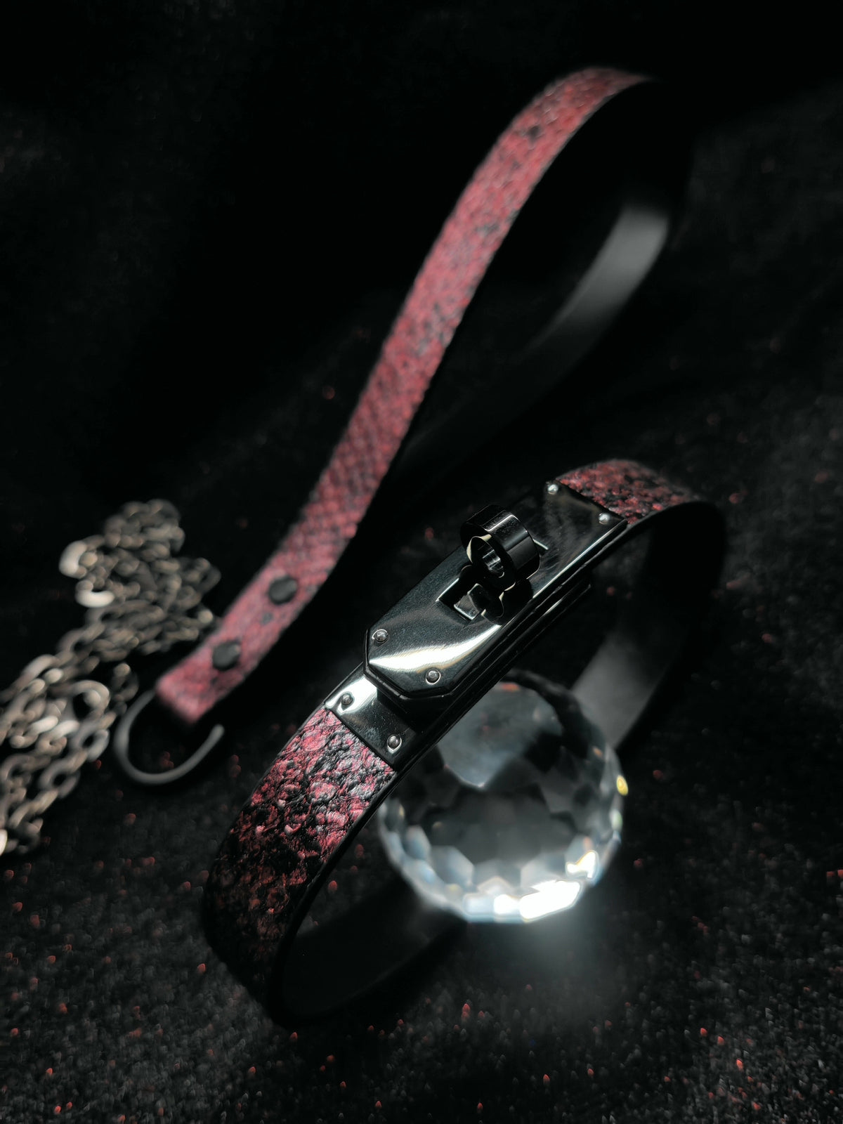 Gothic Kelly Collar Snakeskin Pattern Black Buckle