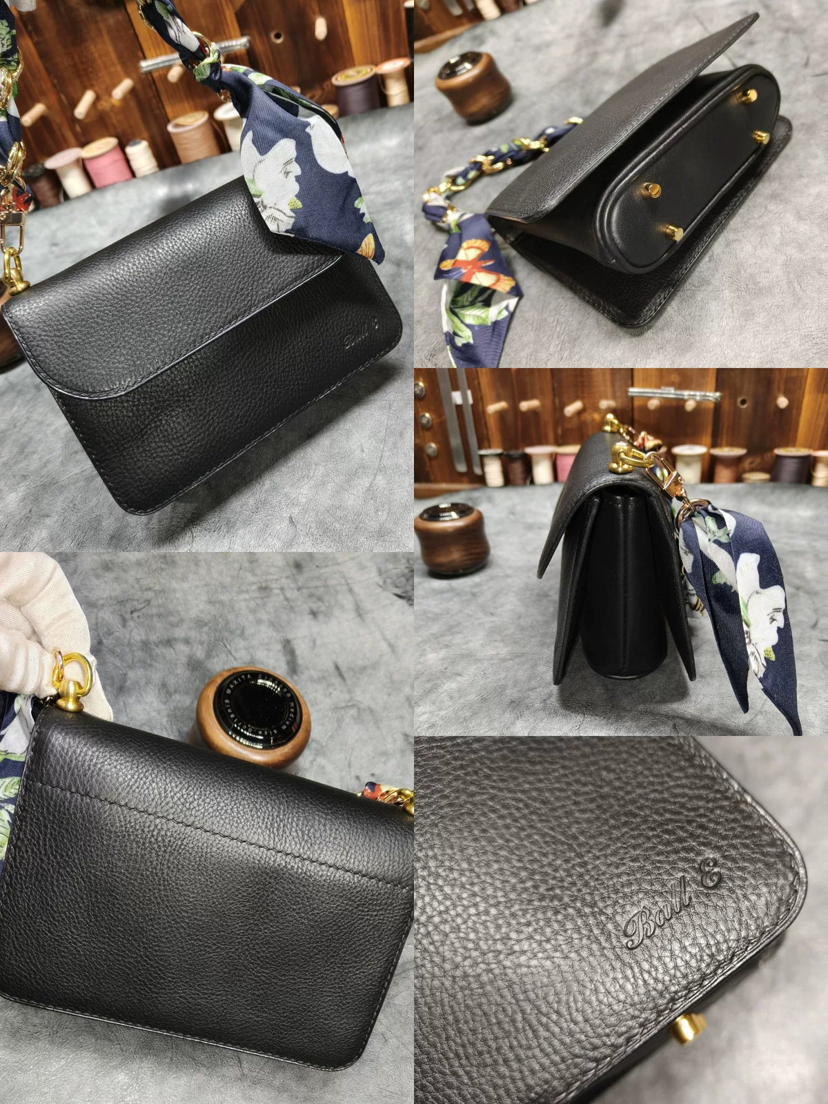 Zwarte Handtas van Plantaard Gelopt Leer