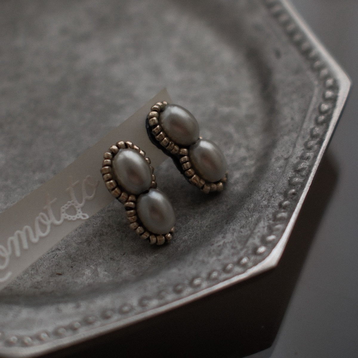Vintage Steckerohrringe mit Perlenbesatz