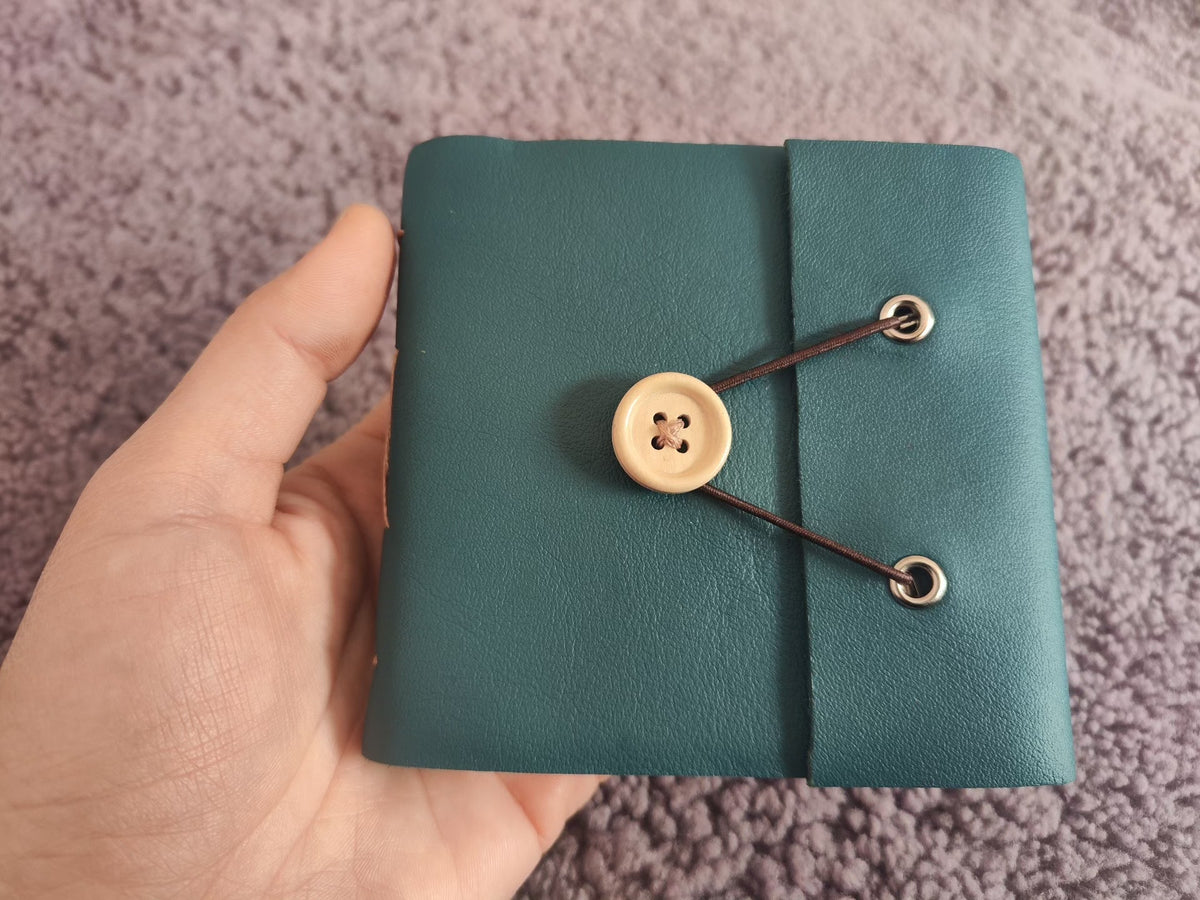 Handcrafted Leather Notebook with Pebbled Cowhide Cover