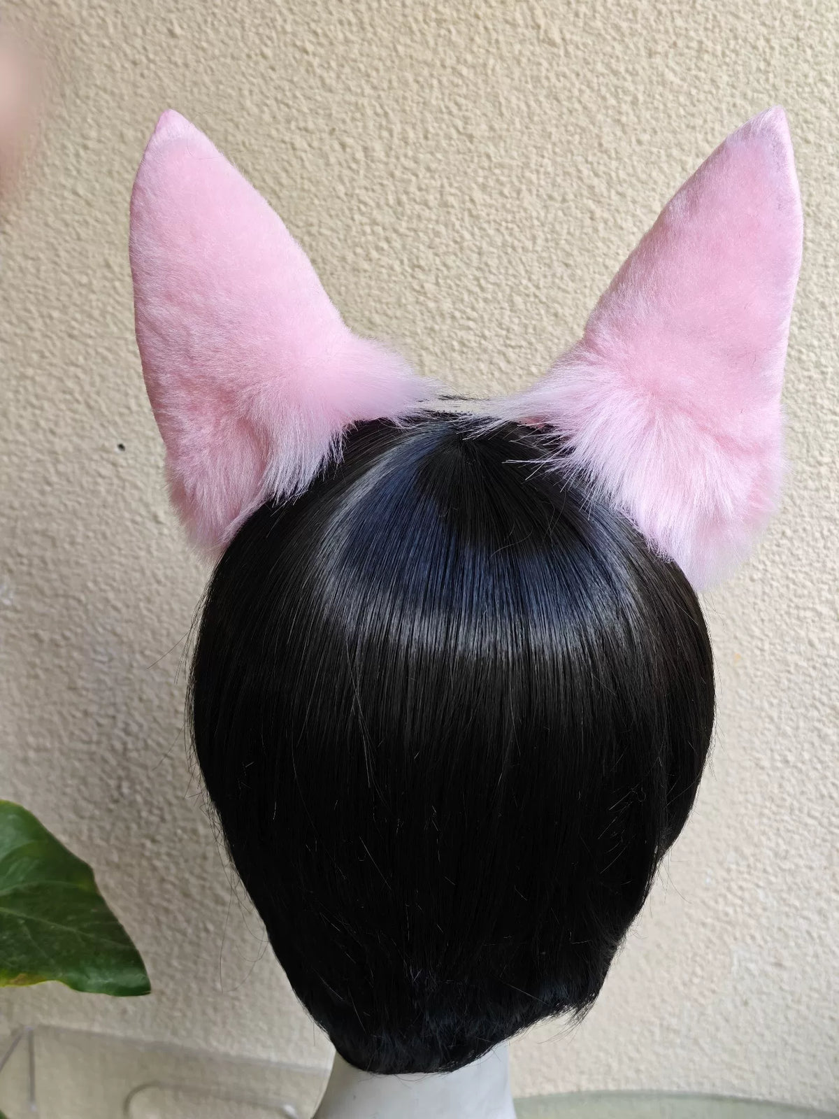 Orelhas de Cabelo Raposa Cosplay Artesanal Rosa e Branco