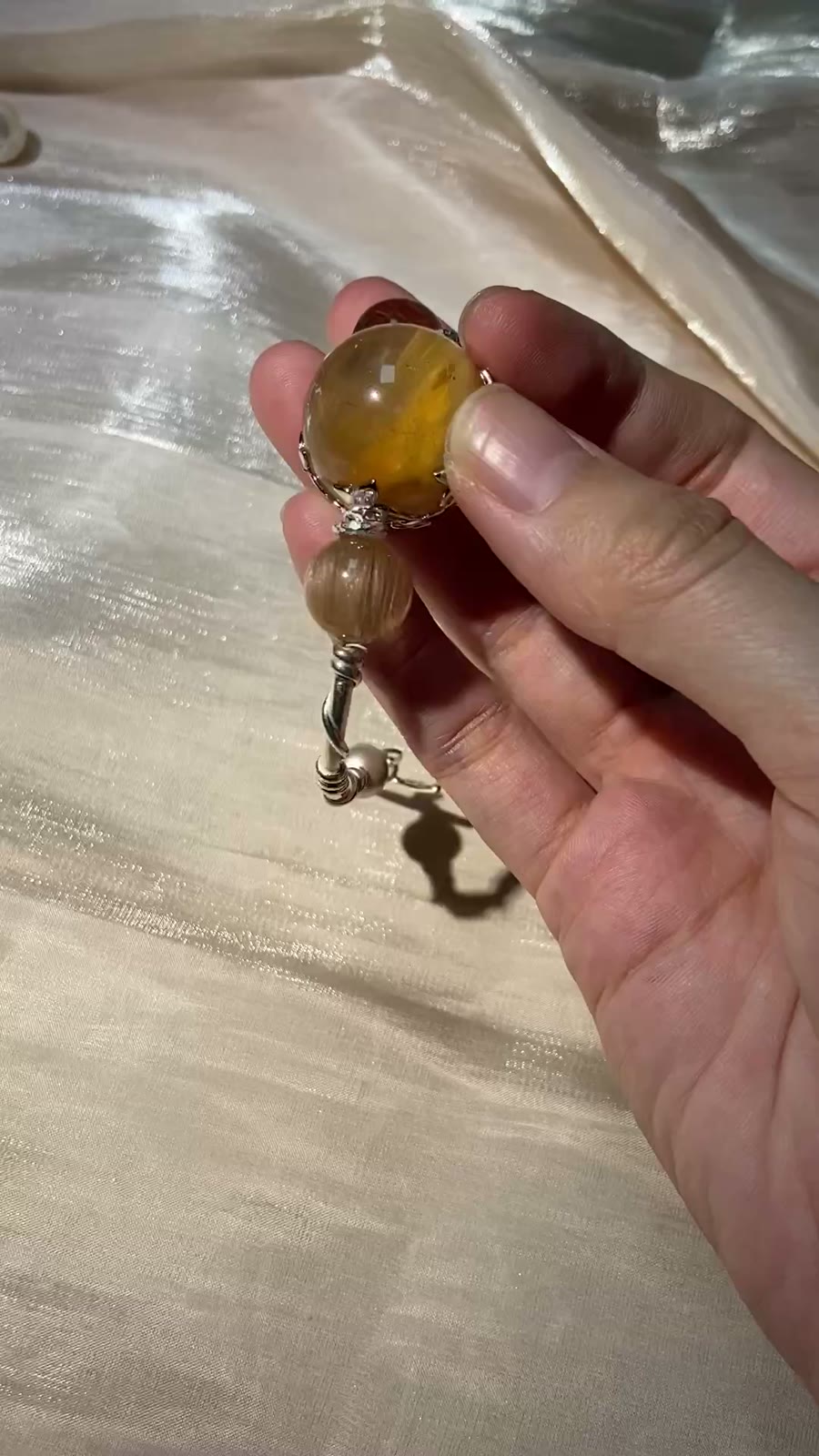 Goose Yellow Rabbit Hair Crystal Bracelet