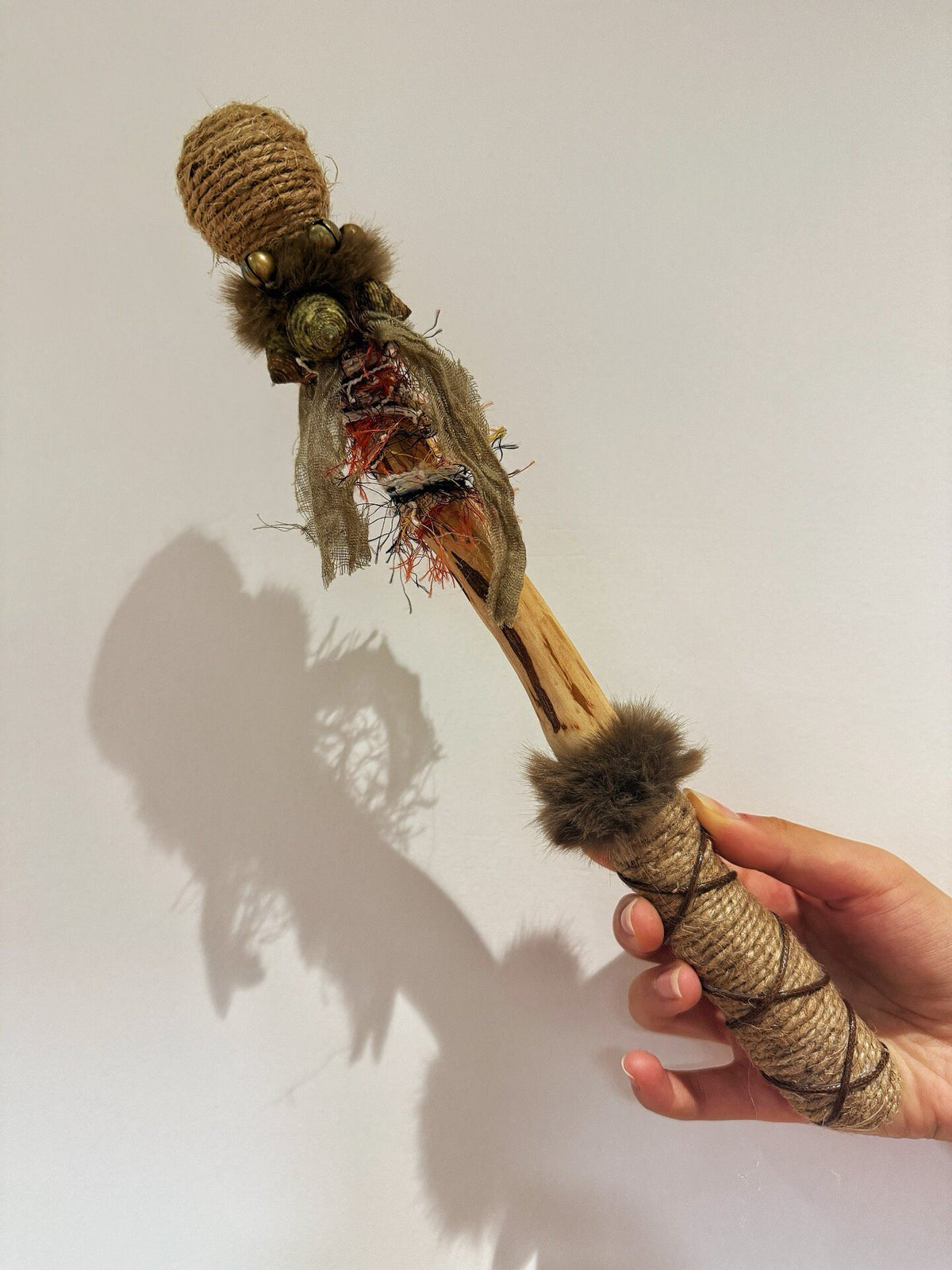 Shamanic Drum 25cm Yellow Cowhide Antler