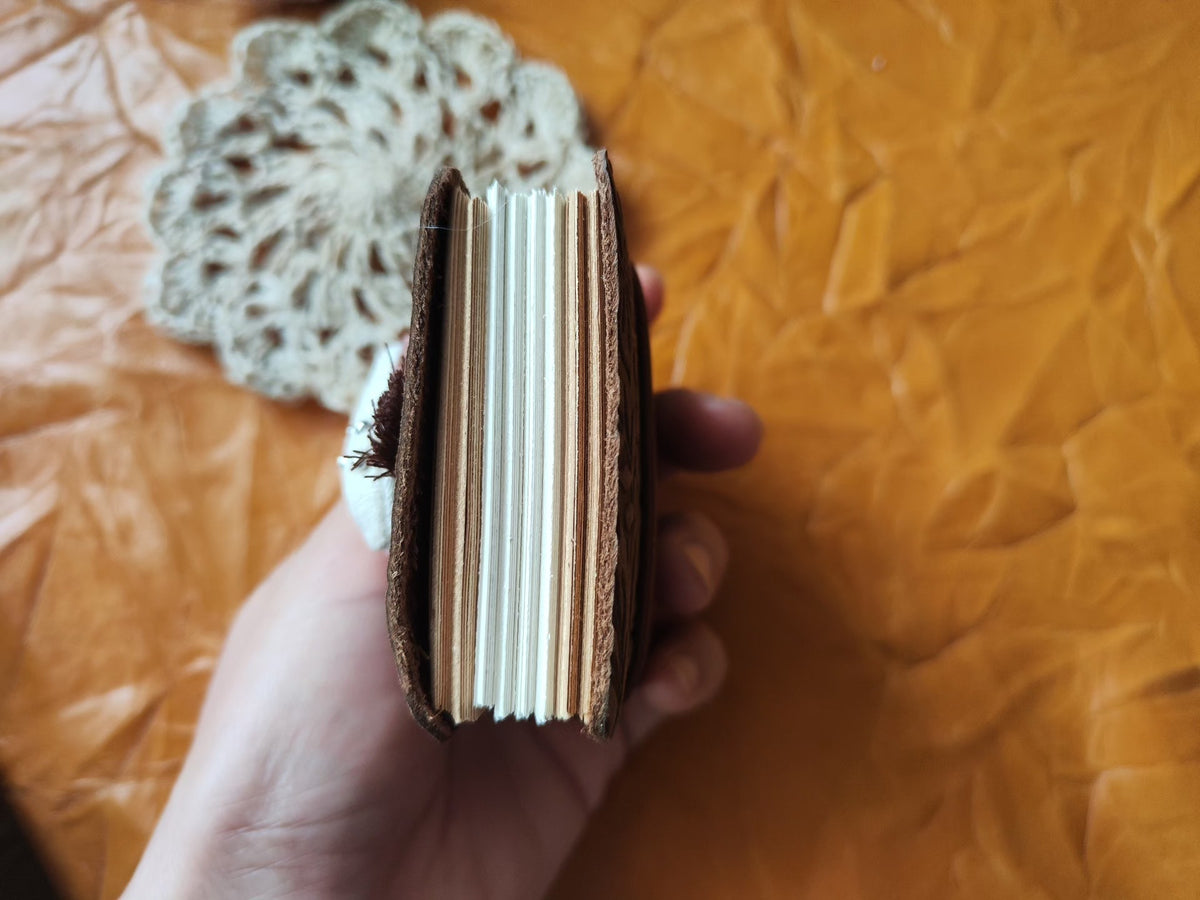 Leather Floral Arabesque Mini Journal