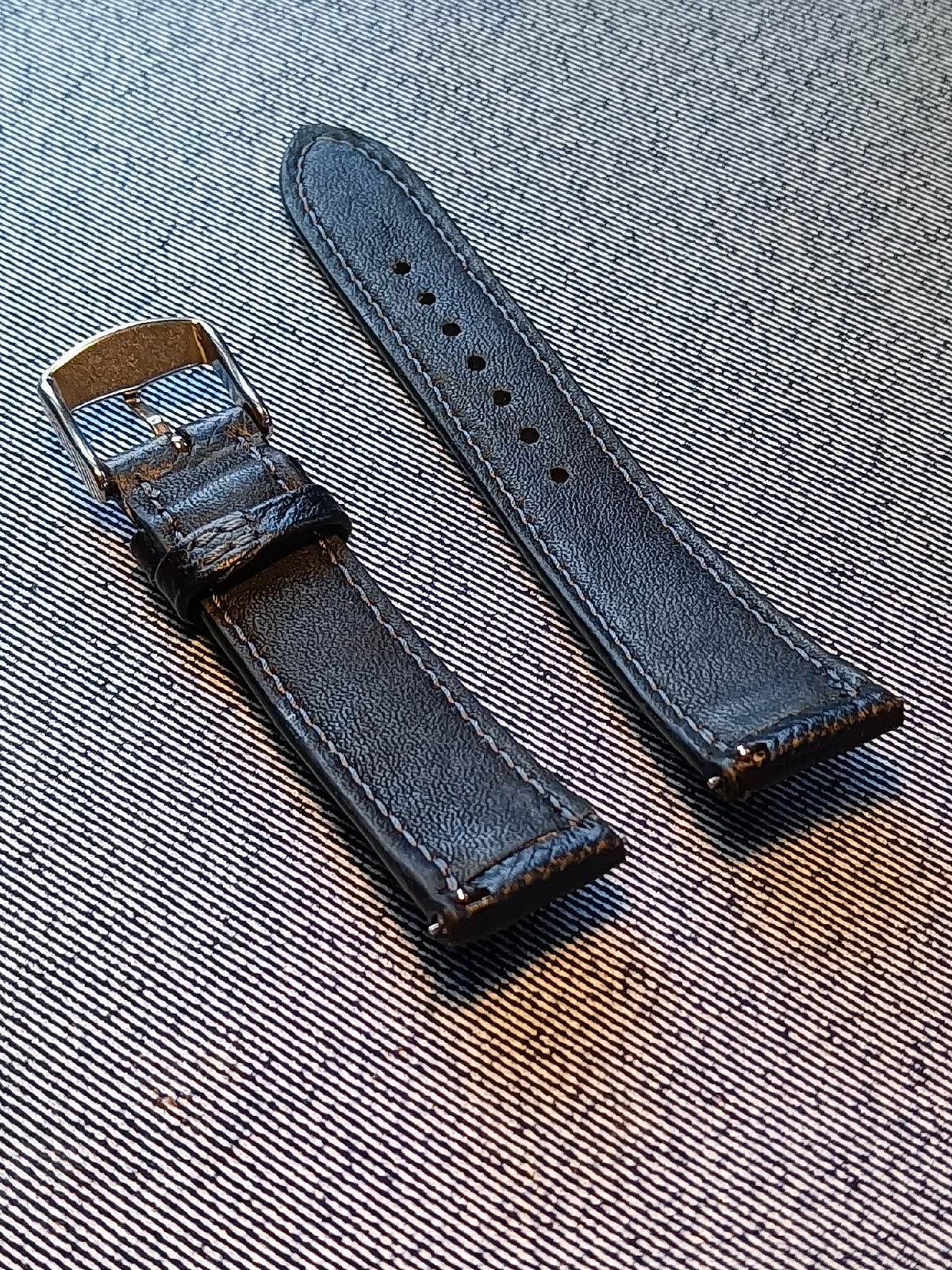 Black Epsom Leather Watch Strap 20mm