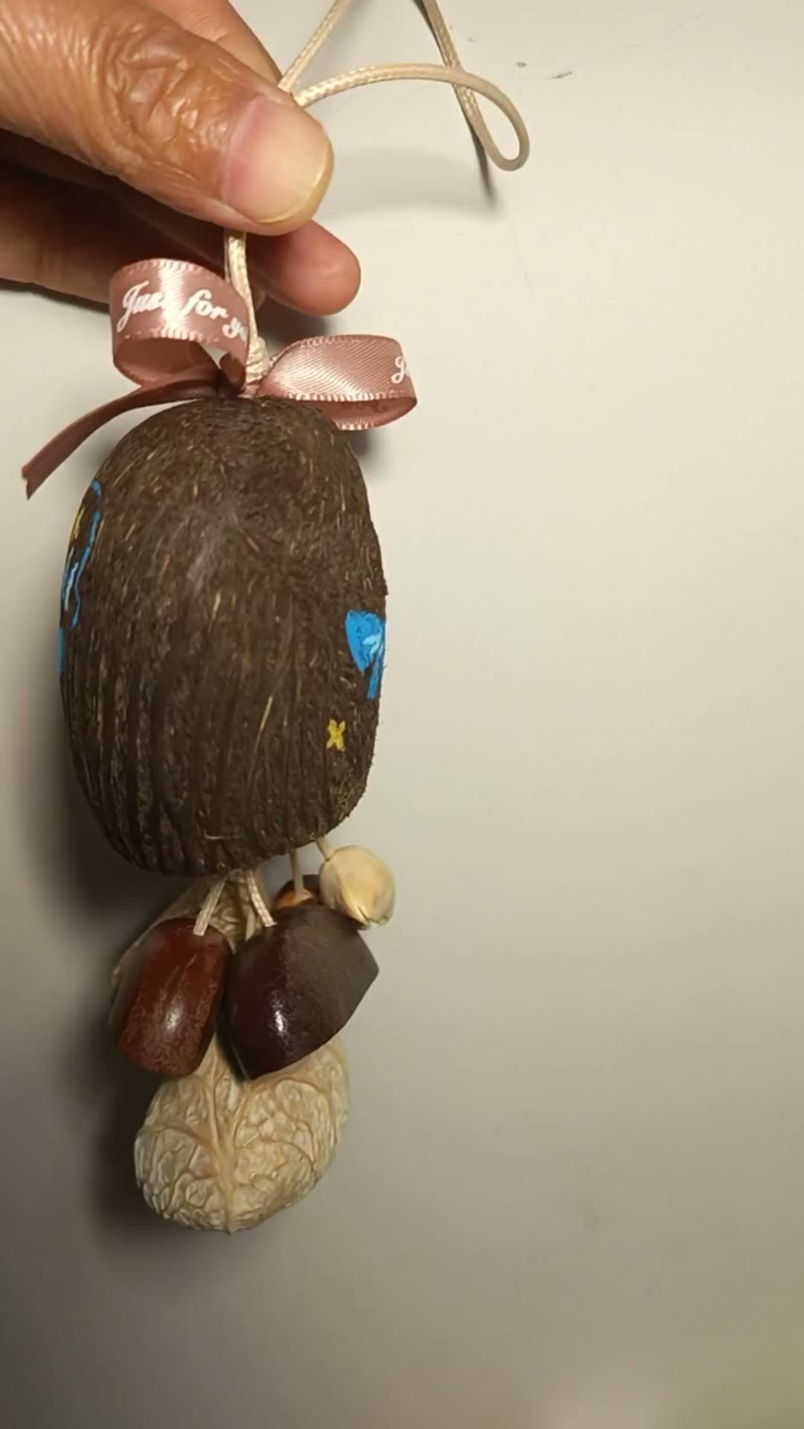 Hand Painted Coconut Shell Wind Chime Pendant