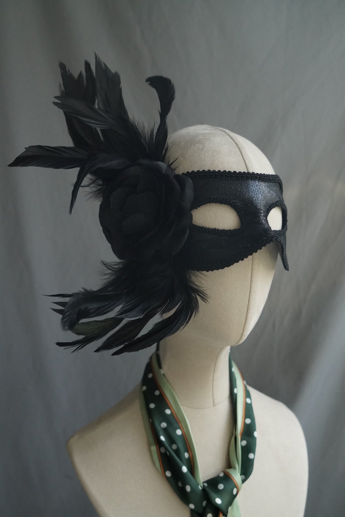 Black Feather Masquerade Mask