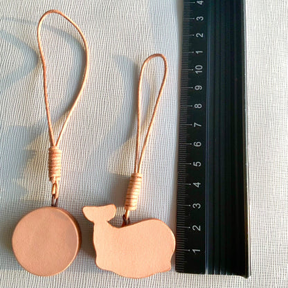 Handcrafted Leather Pendants: "BE HAPPY" Disc and Whale Charm