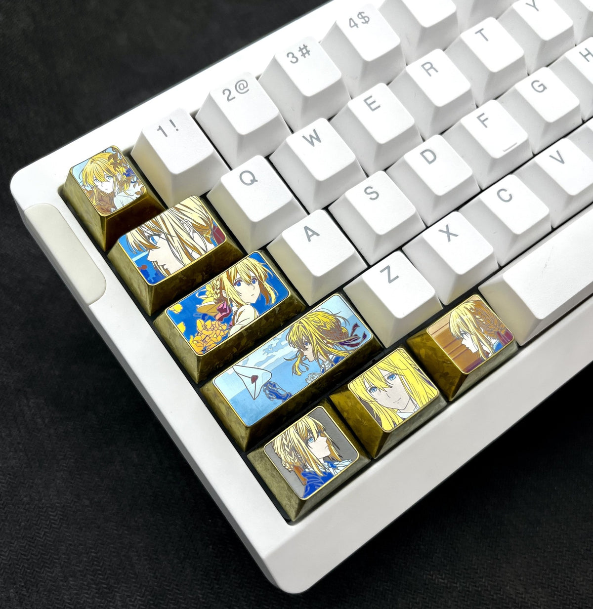 Violet Evergarden Titanium Keycap Set Left Side
