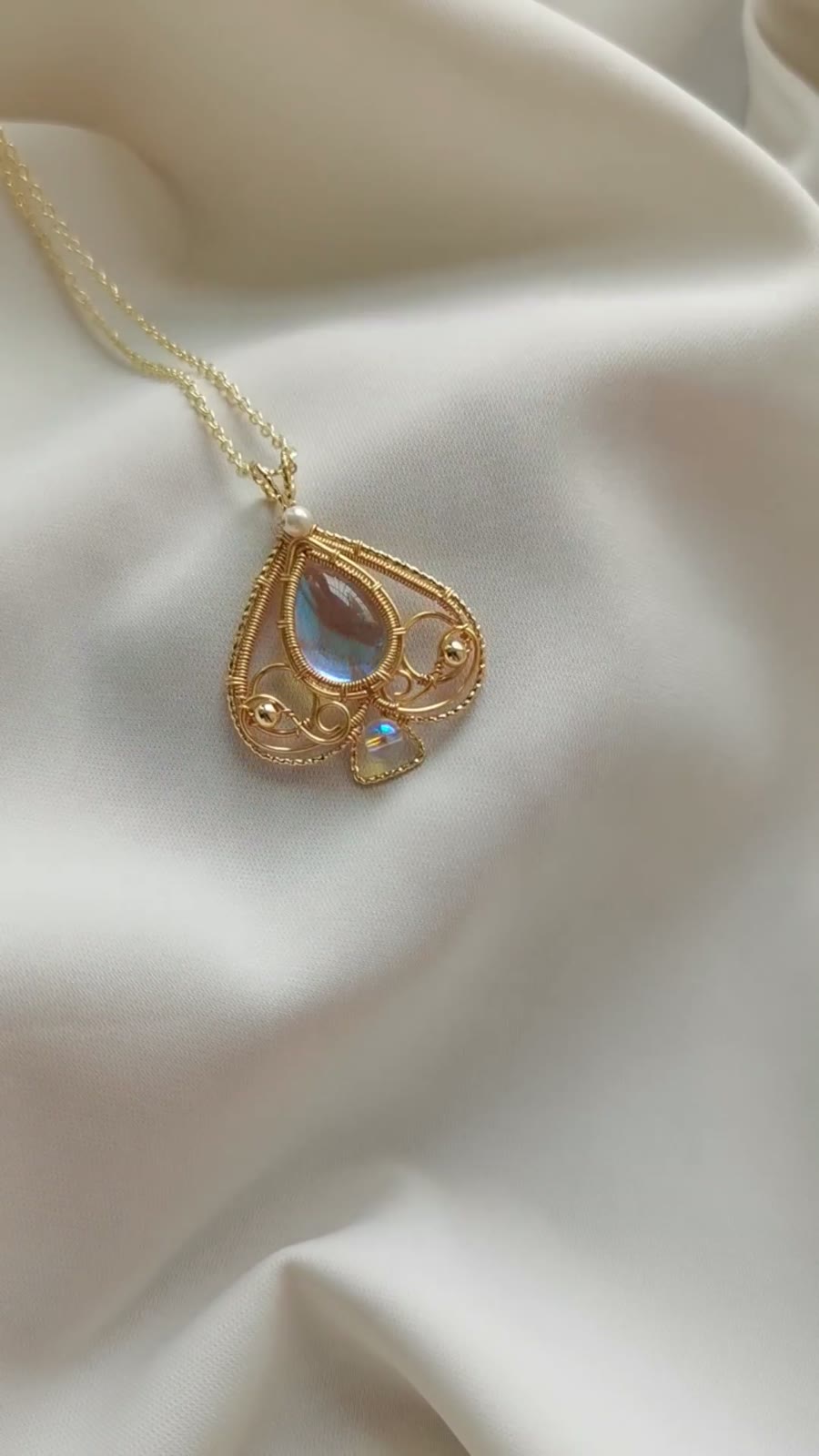 Wire Wrapped Heart Pendant Necklace