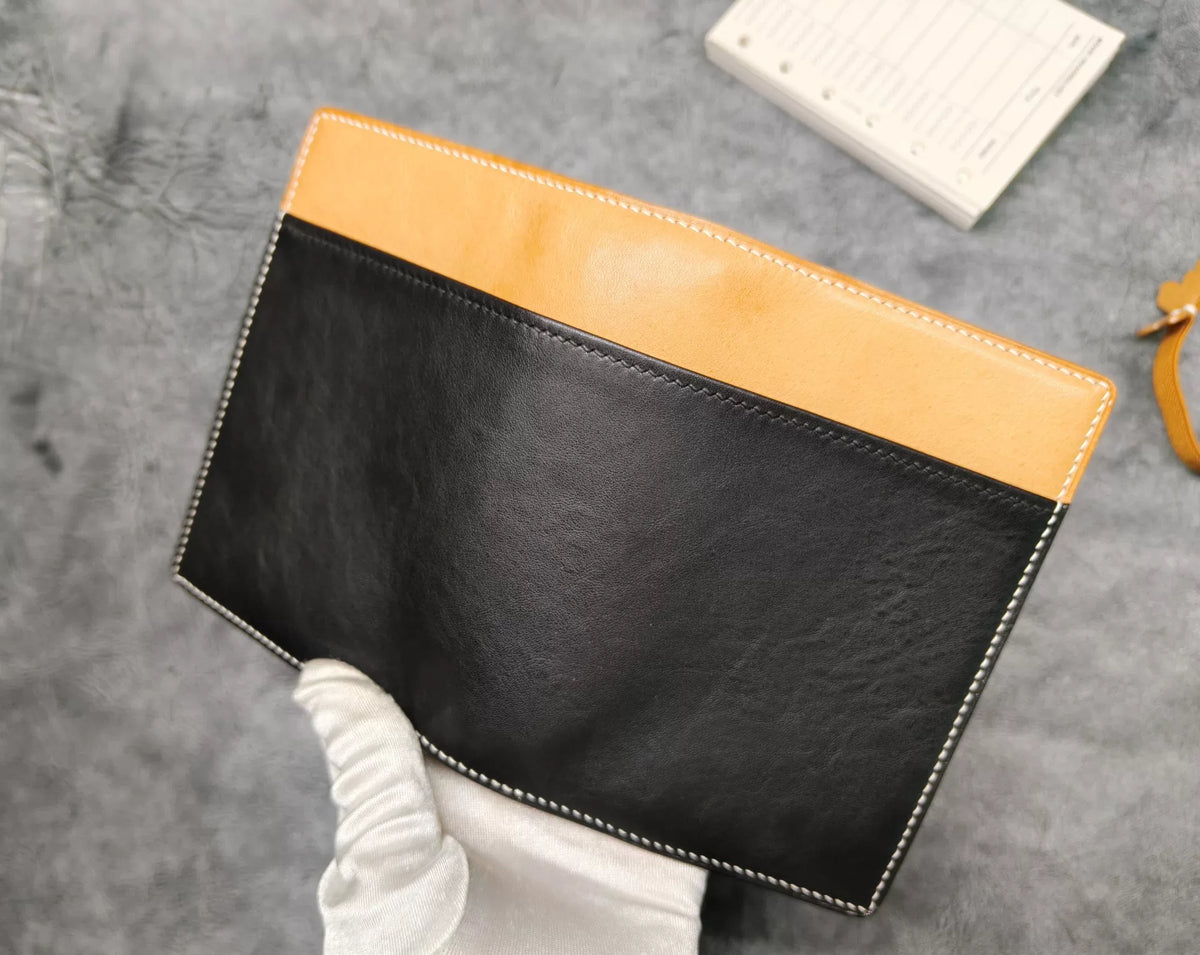 A7 レザーノートカバー（外部ポケット付き