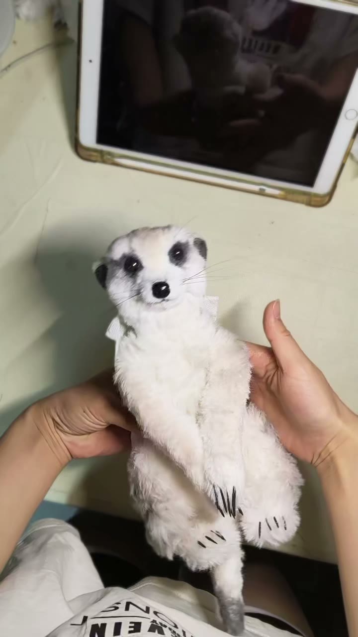 Figurine d'art suricate en fil de chenille fait main