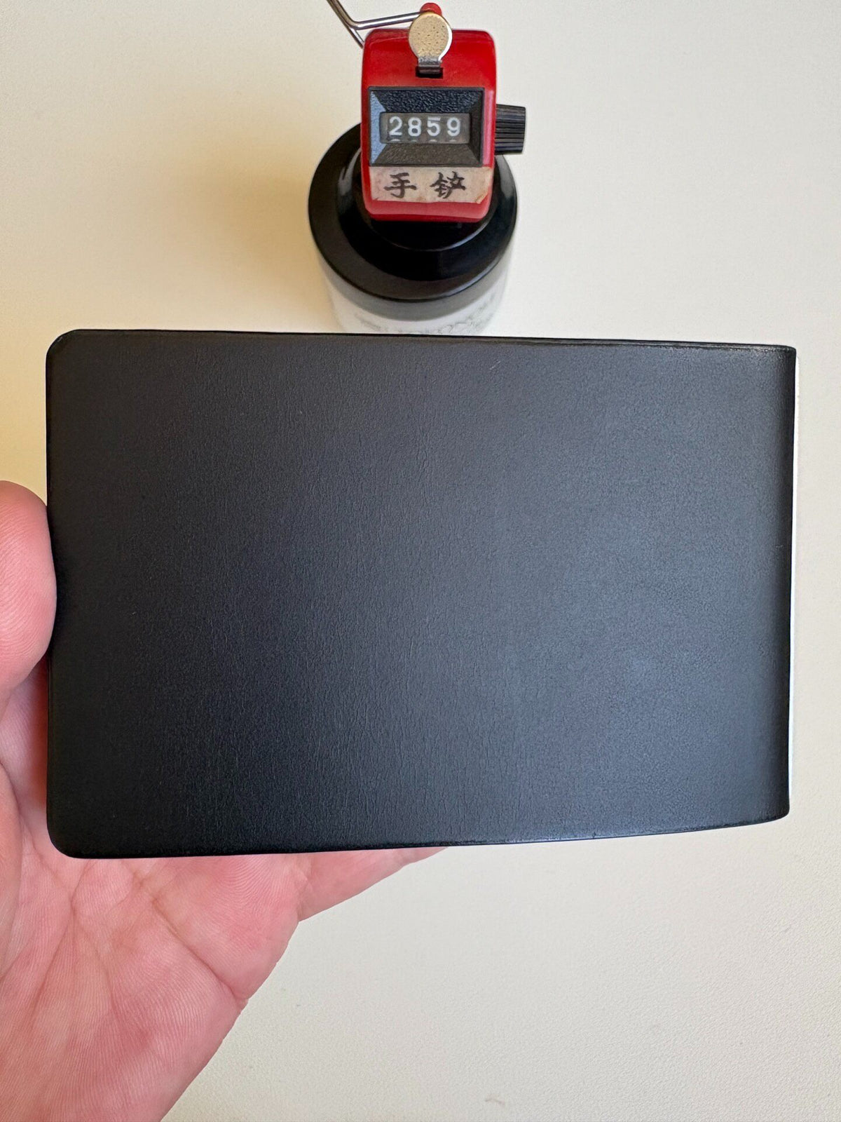 Handmade A9 Leather Binder Black Buttero