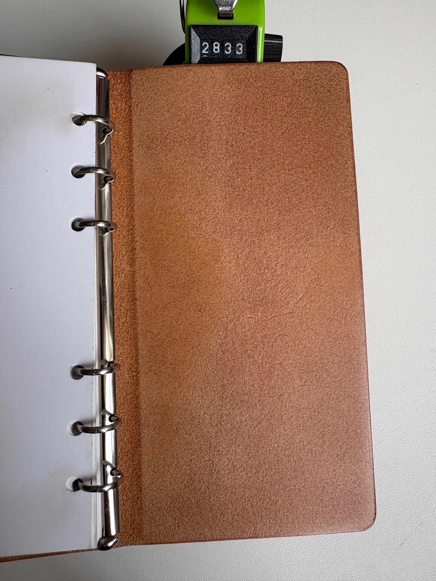 Pueblo Leather A6 Ring-Bound Notebook Cover with 8 Silver Rings