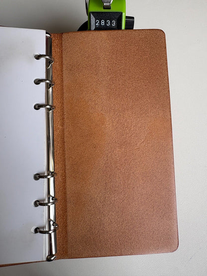 Pueblo Leather A6 Ring-Bound Notebook Cover with 8 Silver Rings