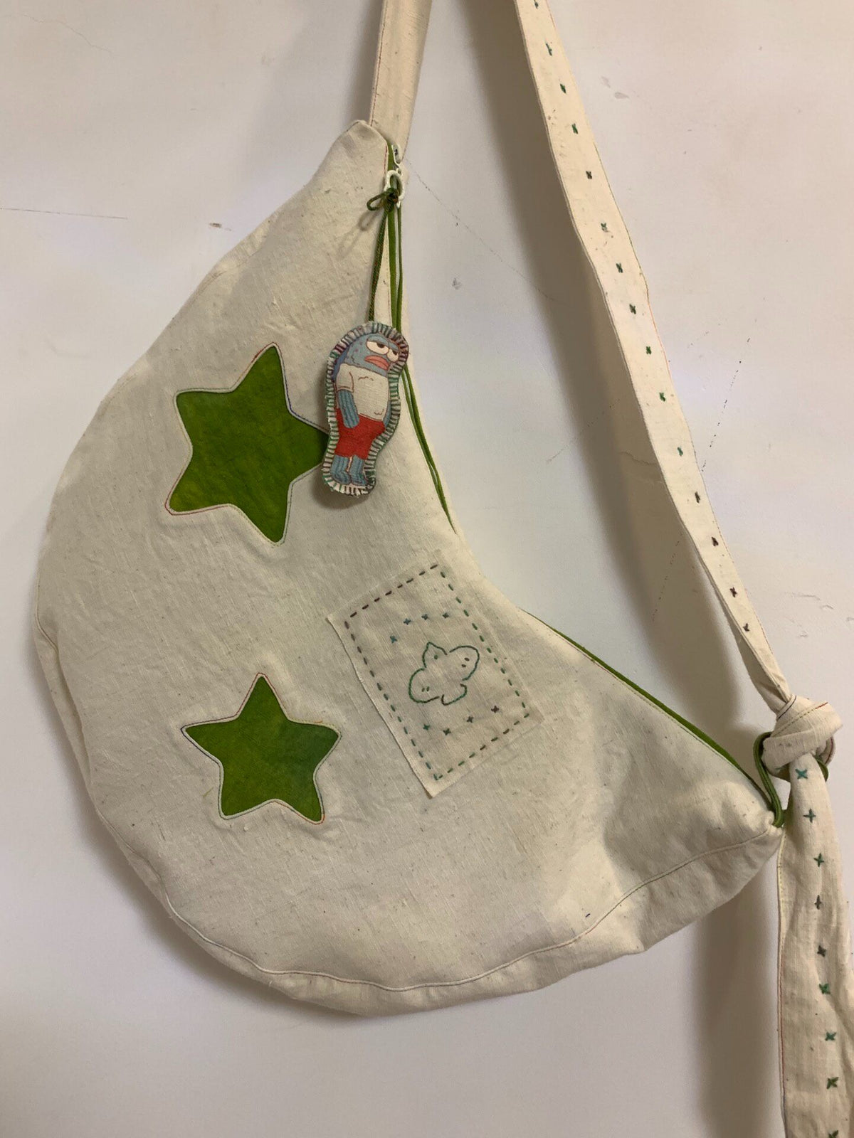 Handwoven Cotton Star Embroidery Shoulder Bag