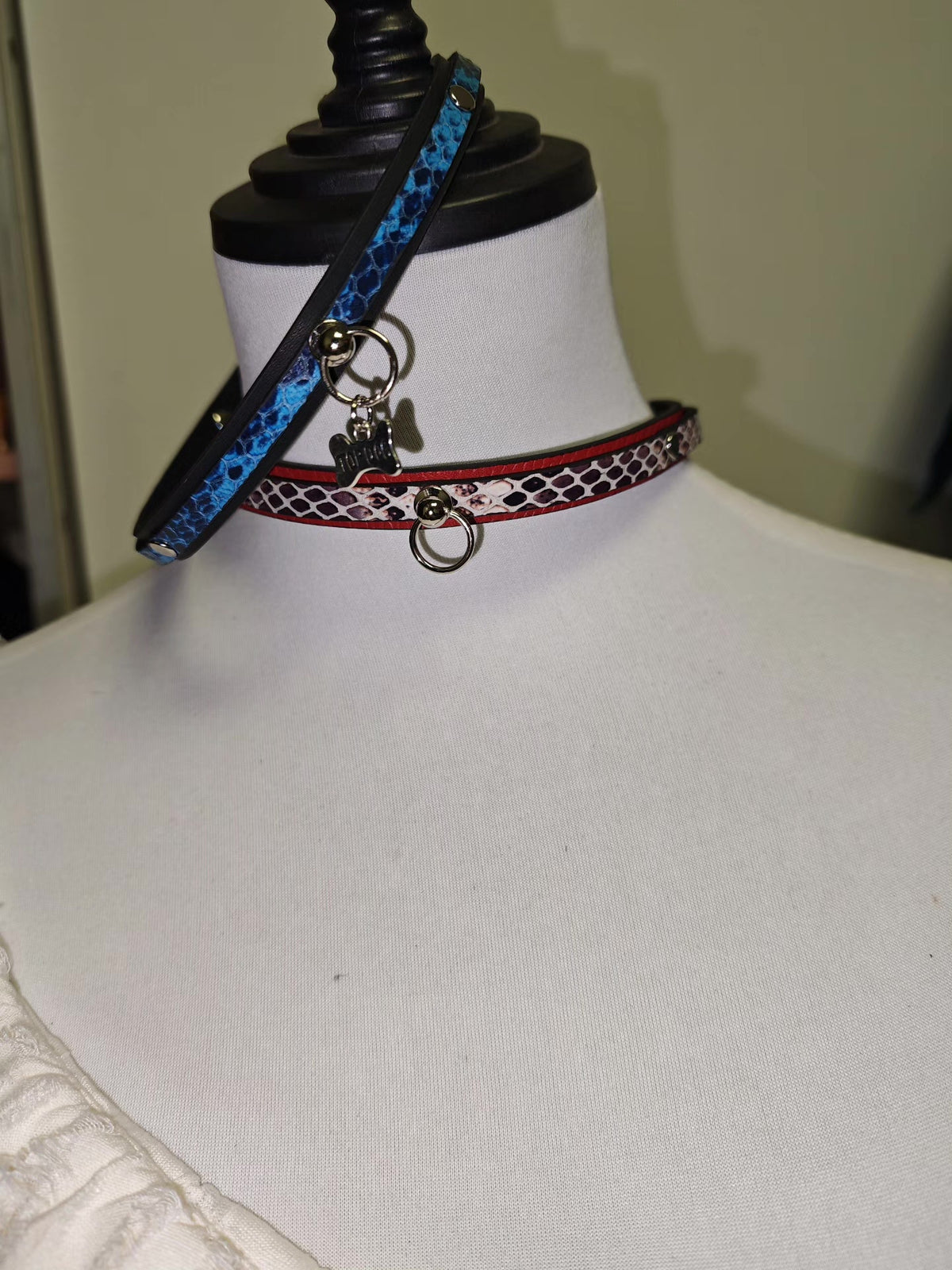Handcrafted Leather Choker with Bone Tag