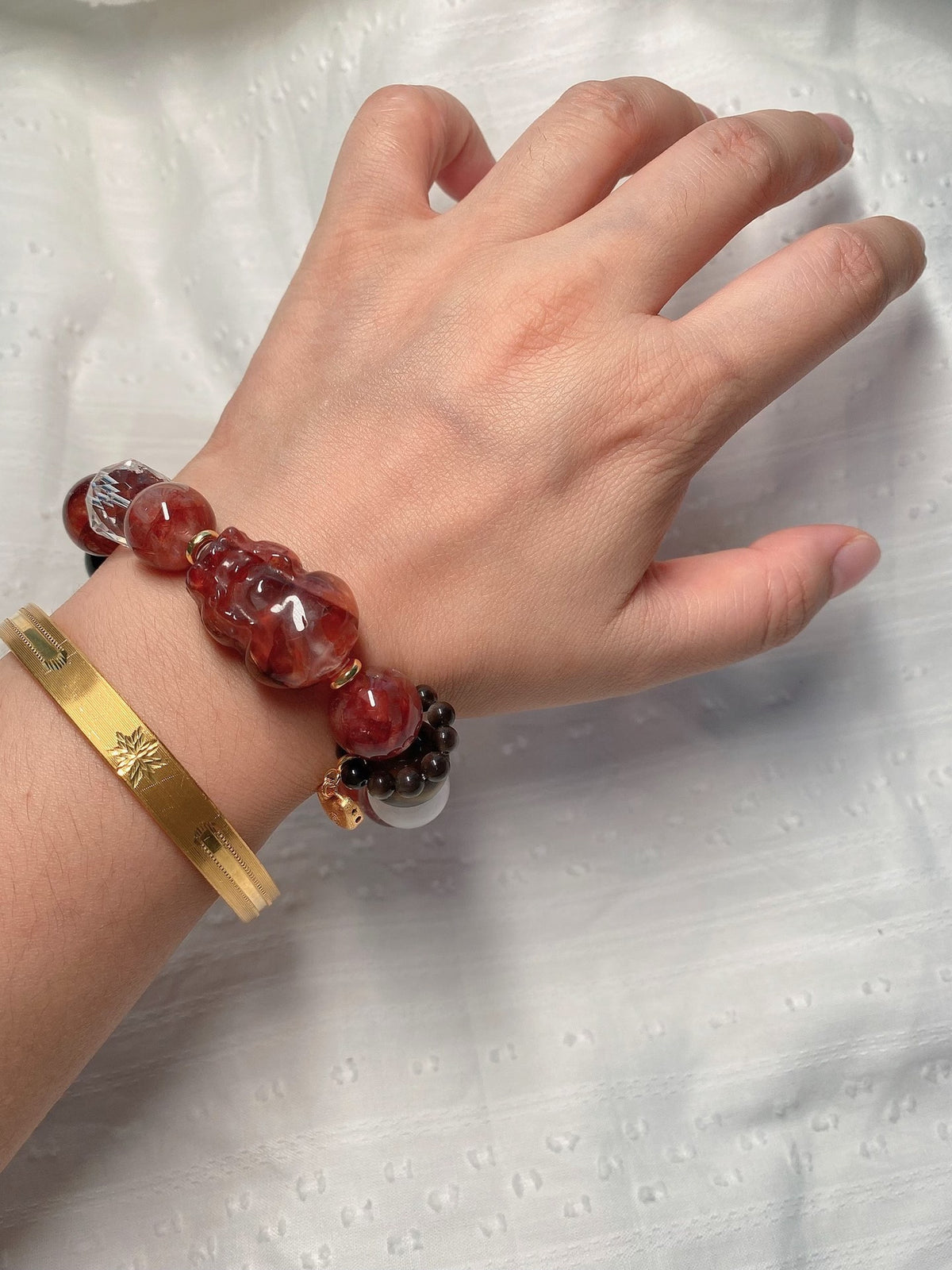Red Phantom Quartz Crystal Bracelet