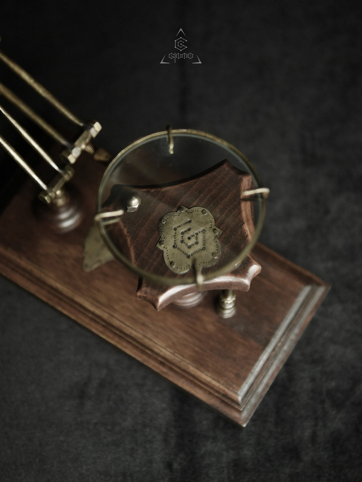 Vintage Brass Magnifying Glass Display Stand