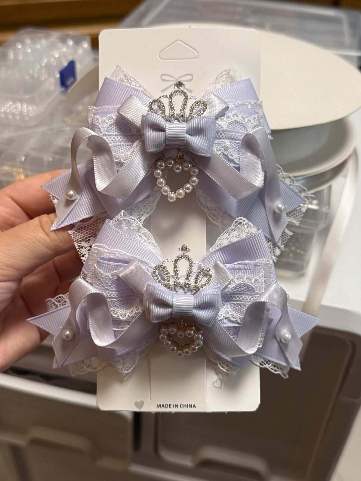 Lolita Style Ribbon Bow Hair Clips Set