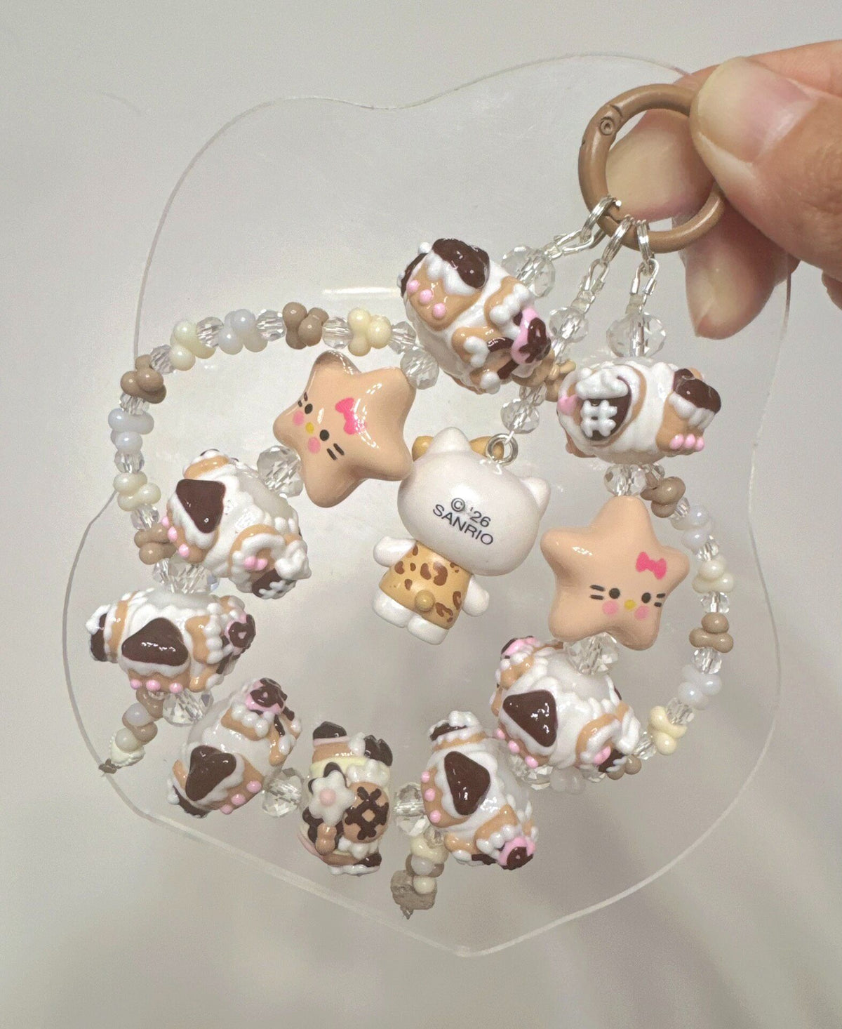 Sanrio Leopard Kitty Hand-Painted Bead Phone Charm