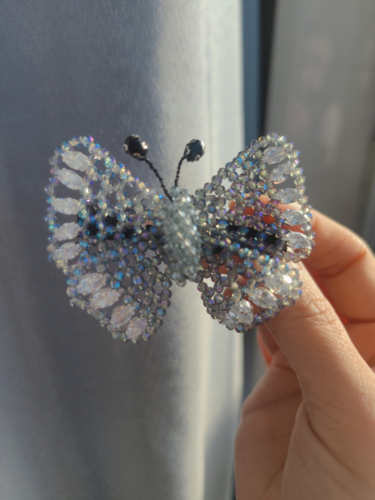 Crystal Butterfly Side Clip Hair Accessory