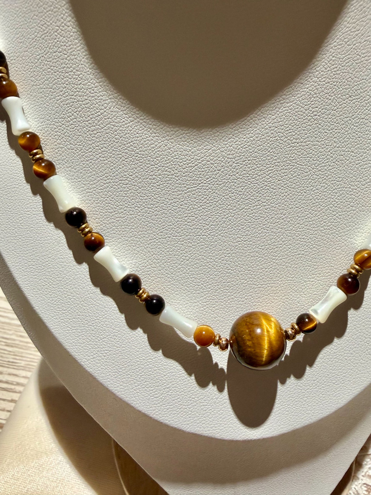 Tiger Eye Stone Beaded Necklace