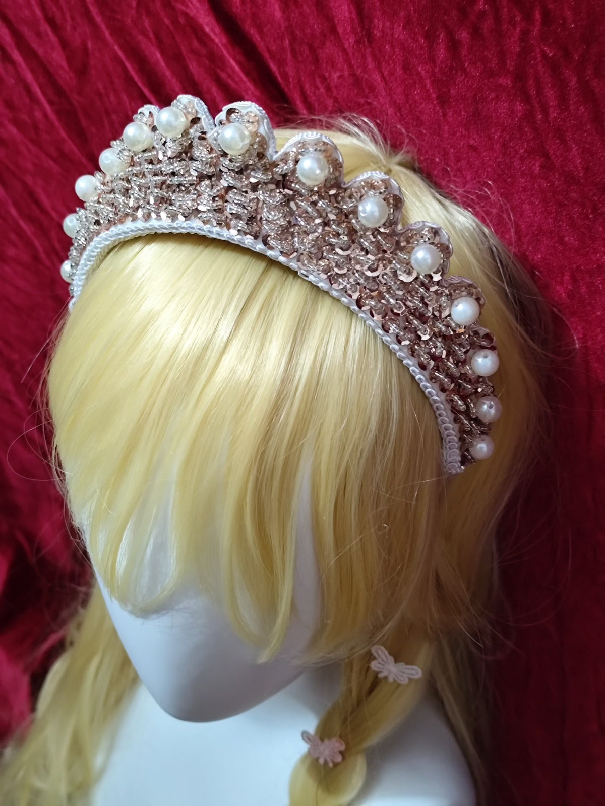 Rose Gold Sequin Lolita Crown Headband