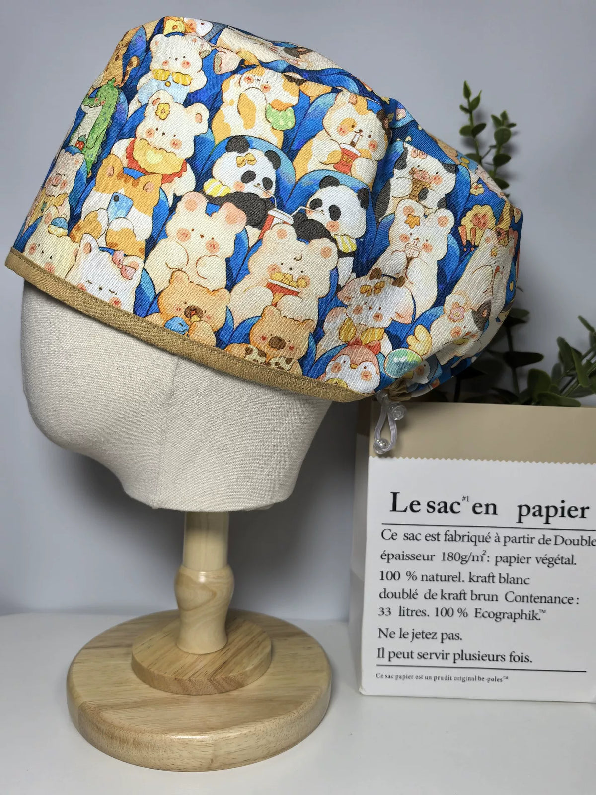 Gorro de Quirófano de Algodón con Cine Animal