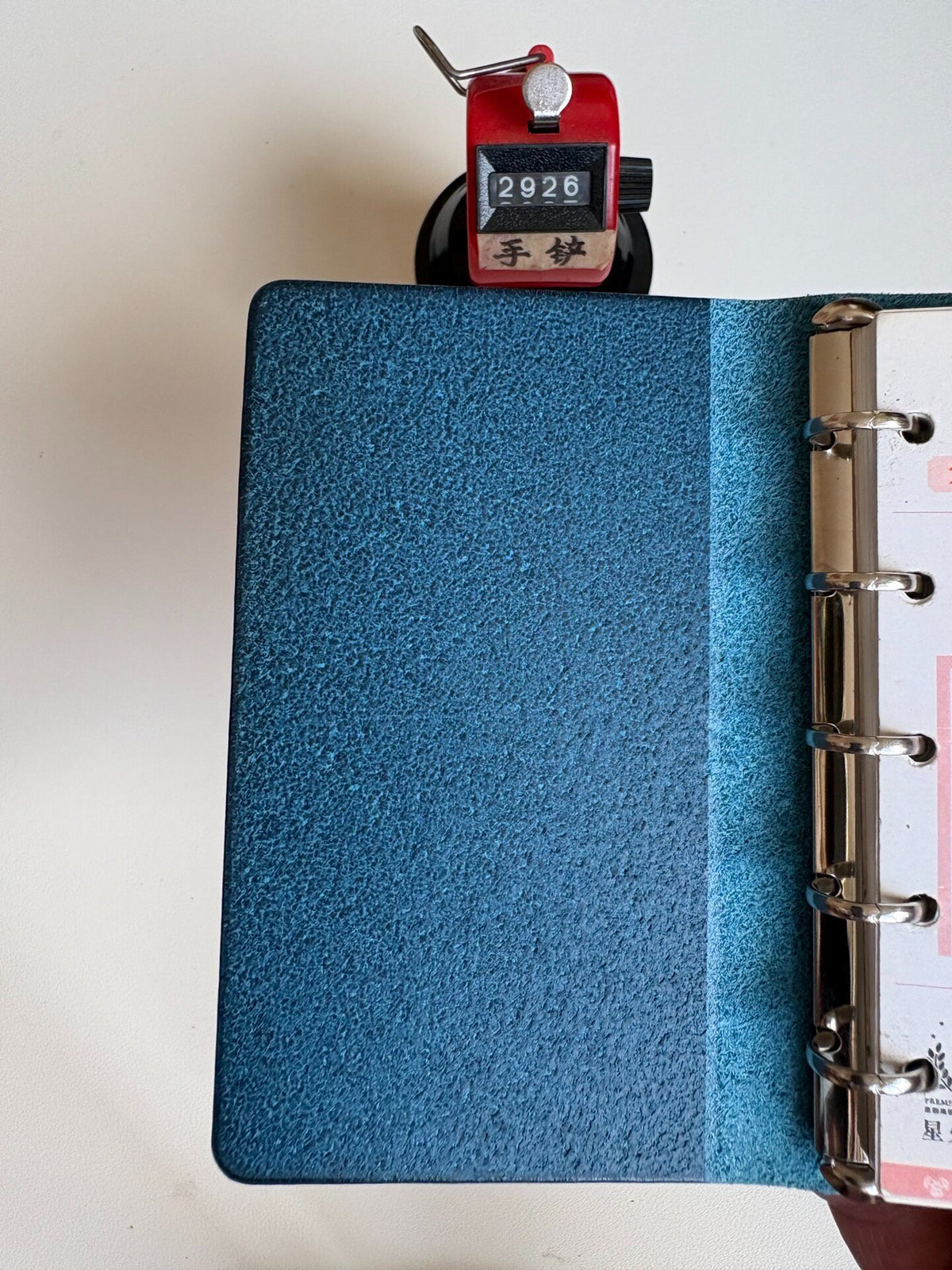 Buttero Leather Binder M5 Six Ring Blue