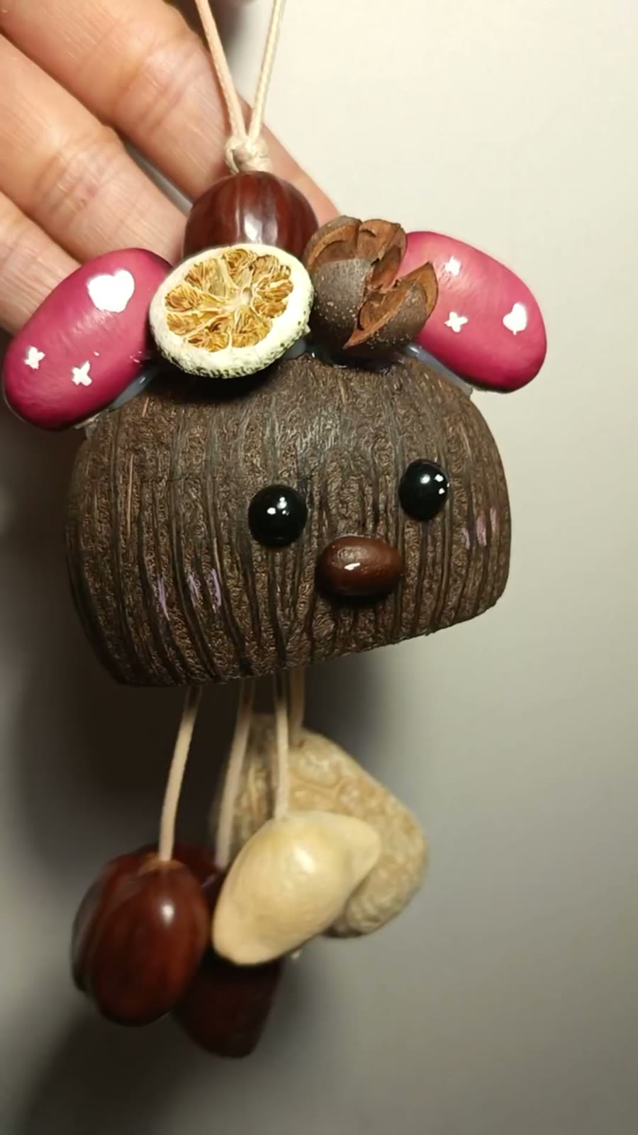 Handmade Natural Fruit Shell Handbell Charm
