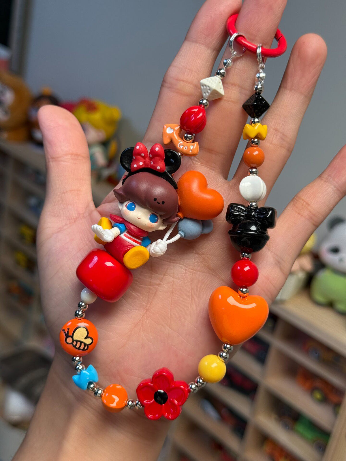 Dimoo Mickey Beaded Phone Strap Keychain