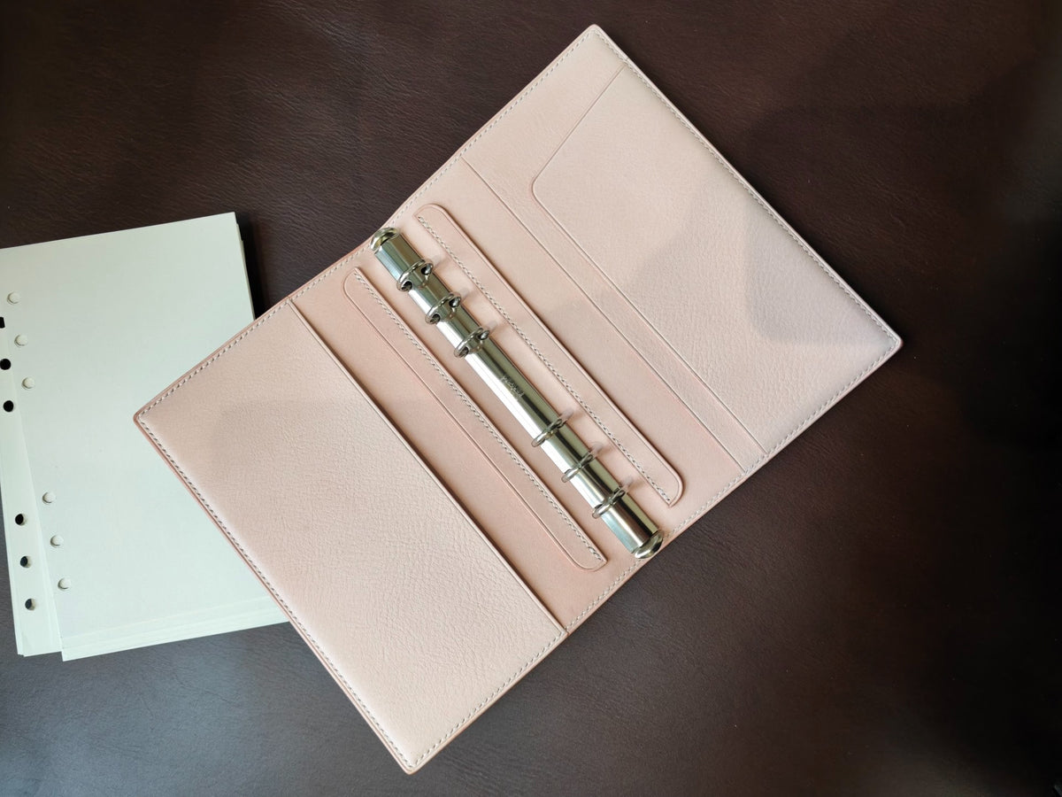 A6FC Leather Binder with Six-Ring Mechanism
