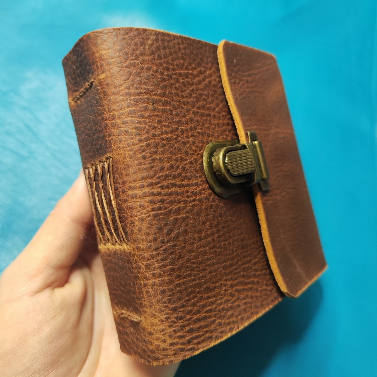 Cowhide Leather Journal with Brass Clasp
