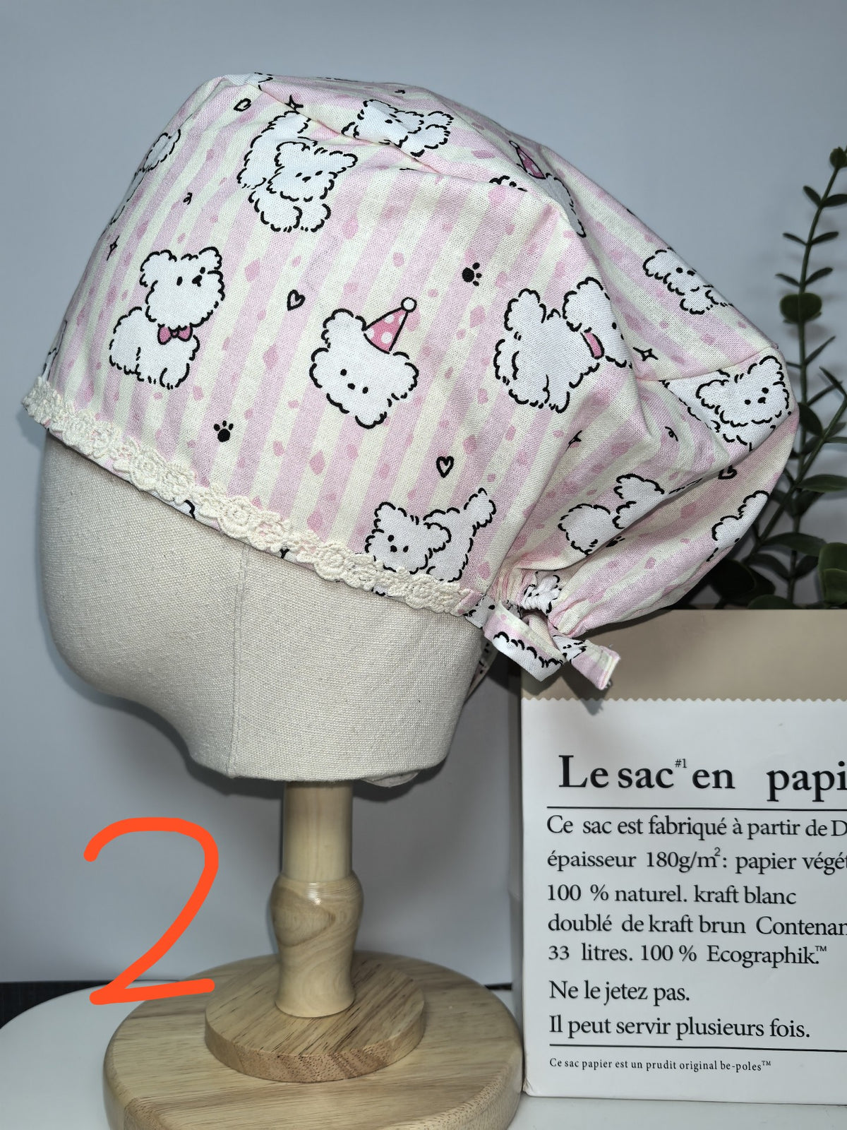 Lace Trim Single Layer Cotton Caps
