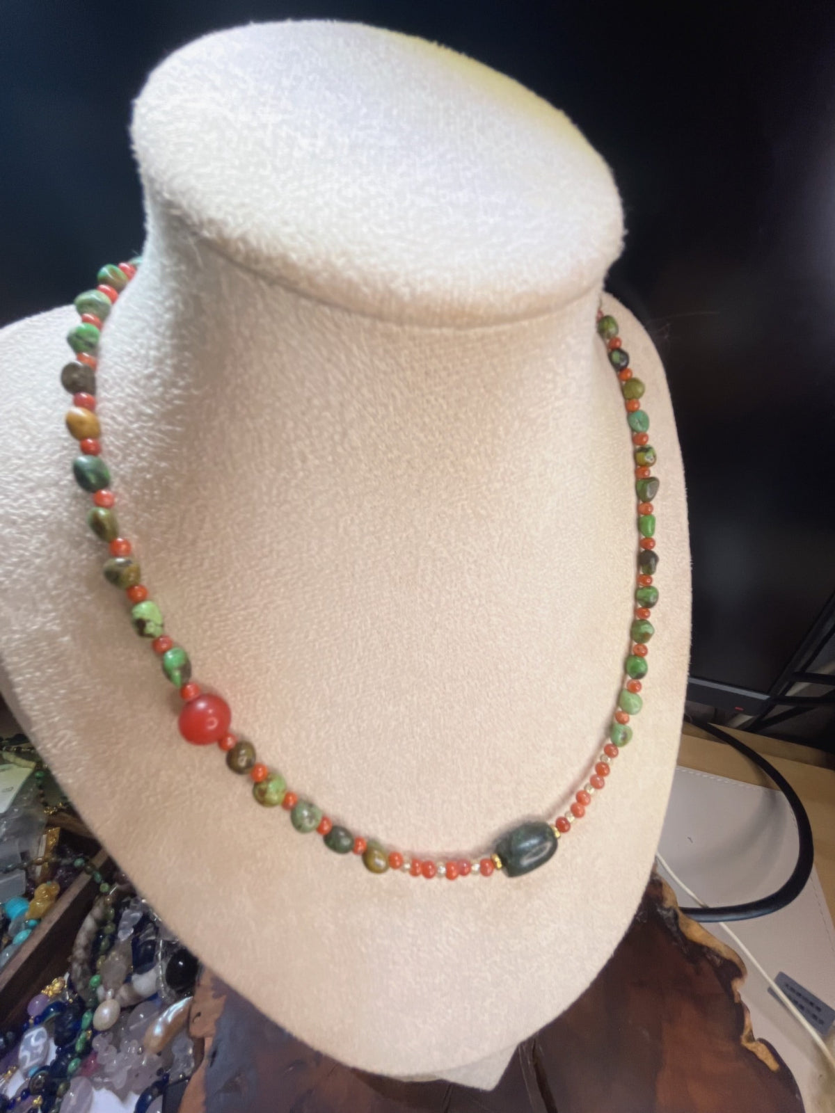 Natural Turquoise South Red Agate Necklace