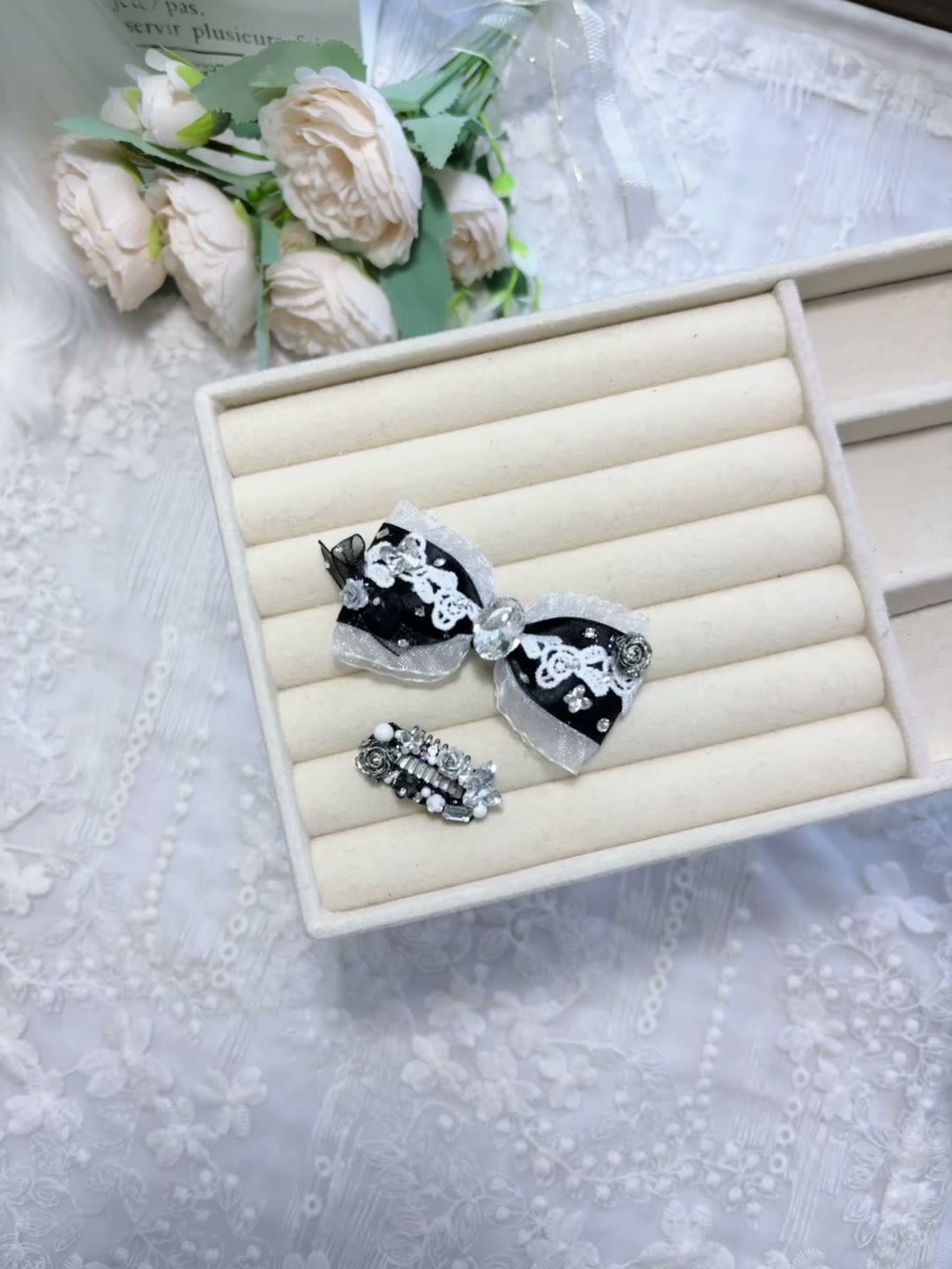 Pet Hair Bow Clip Set Crystal